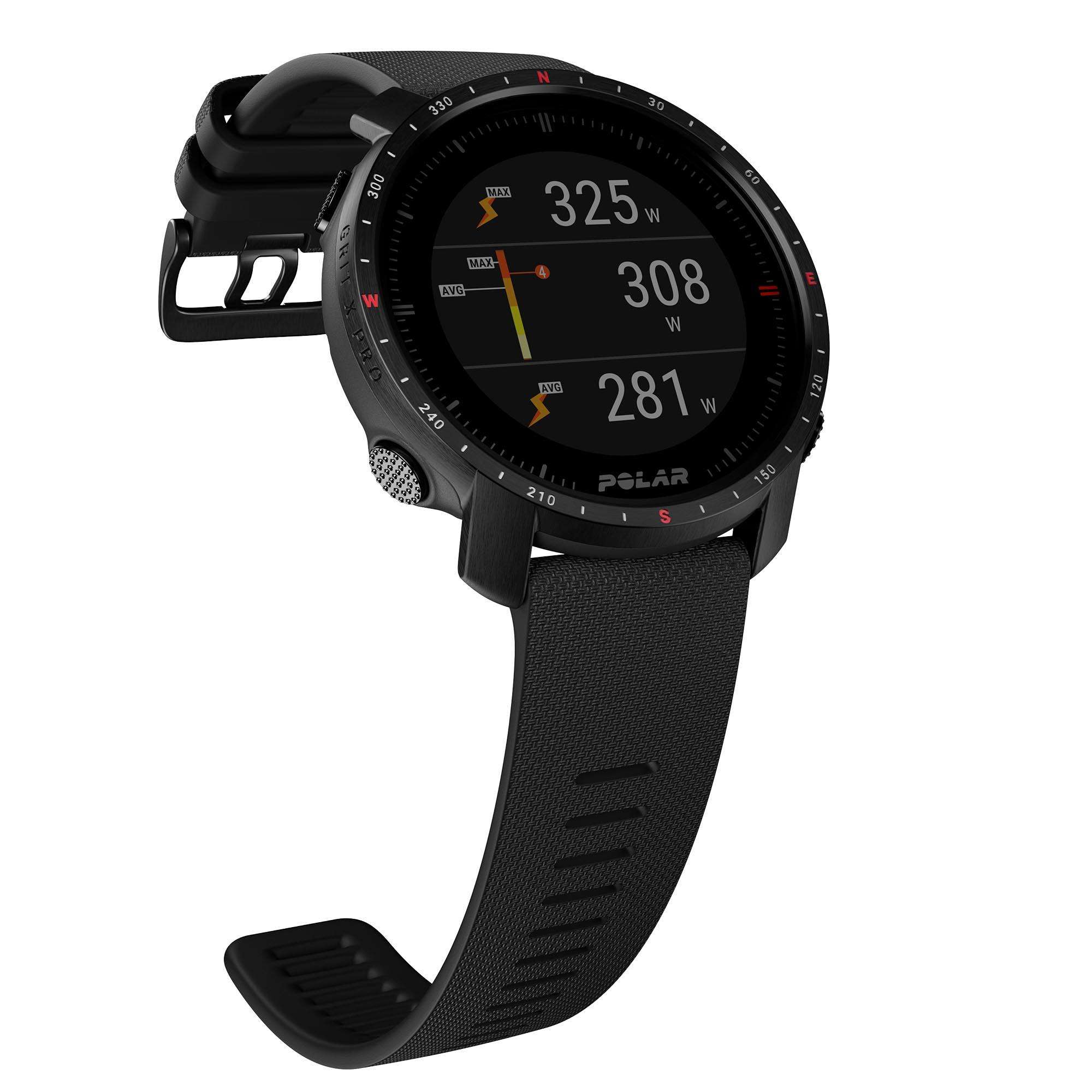 Polar Grit X Pro Black DLC Quartz Black Dial Black Synthetic Rubber Strap Unisex Watch 90085773