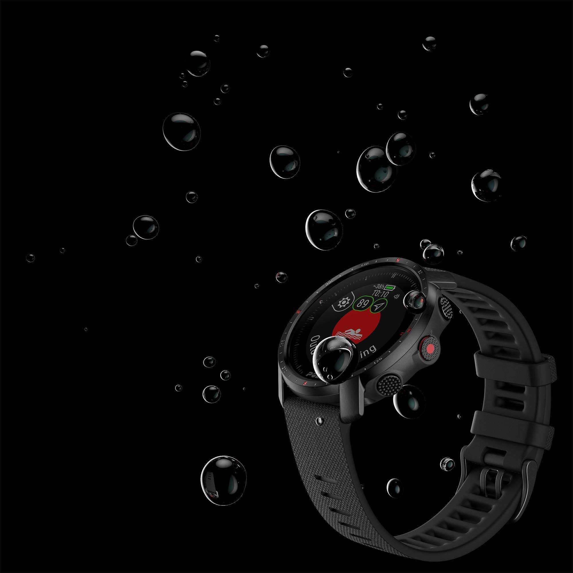 Polar Grit X Pro Black DLC Quartz Black Dial Black Synthetic Rubber Strap Unisex Watch 90085773
