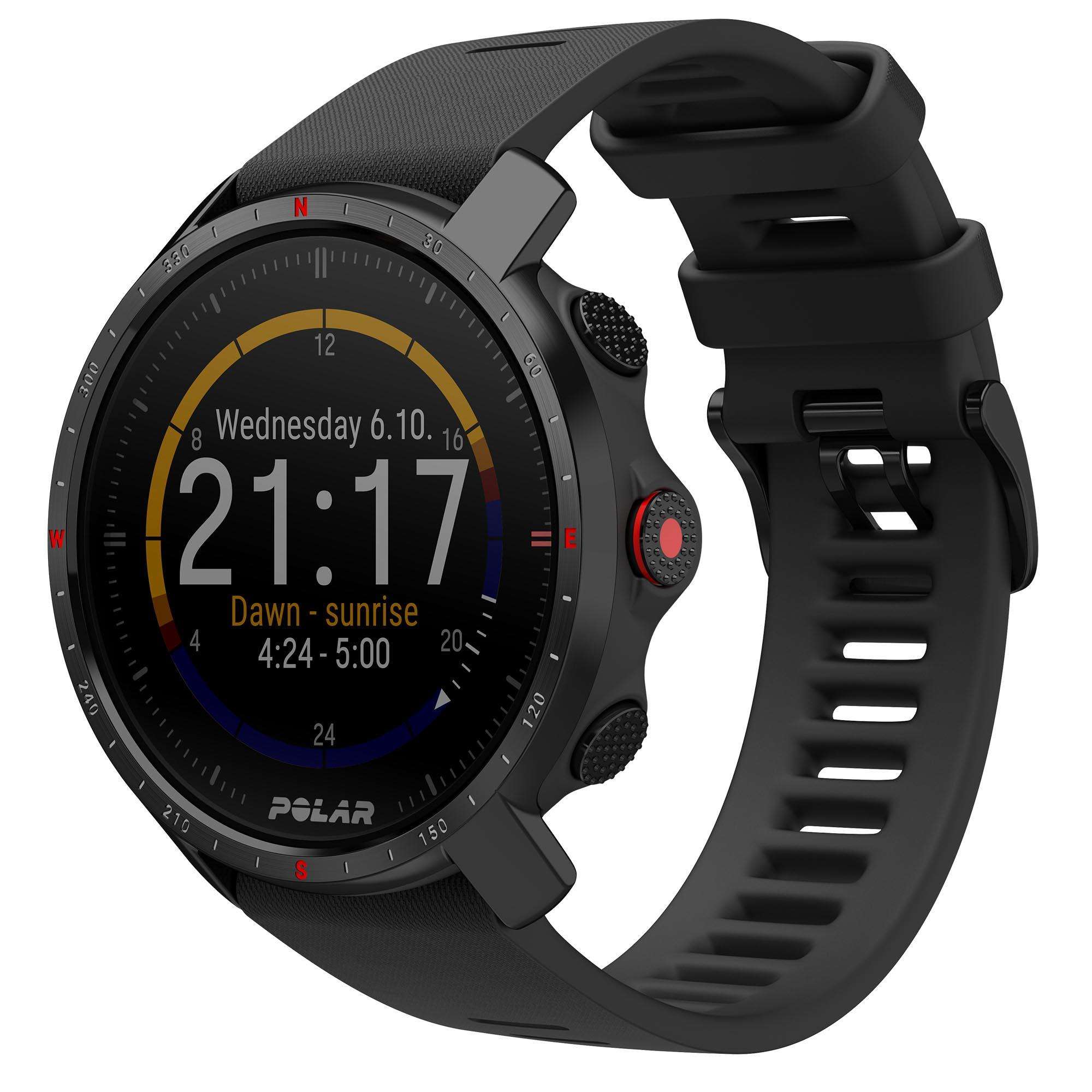 Polar Grit X Pro Black DLC Quartz Black Dial Black Synthetic Rubber Strap Unisex Watch 90085773