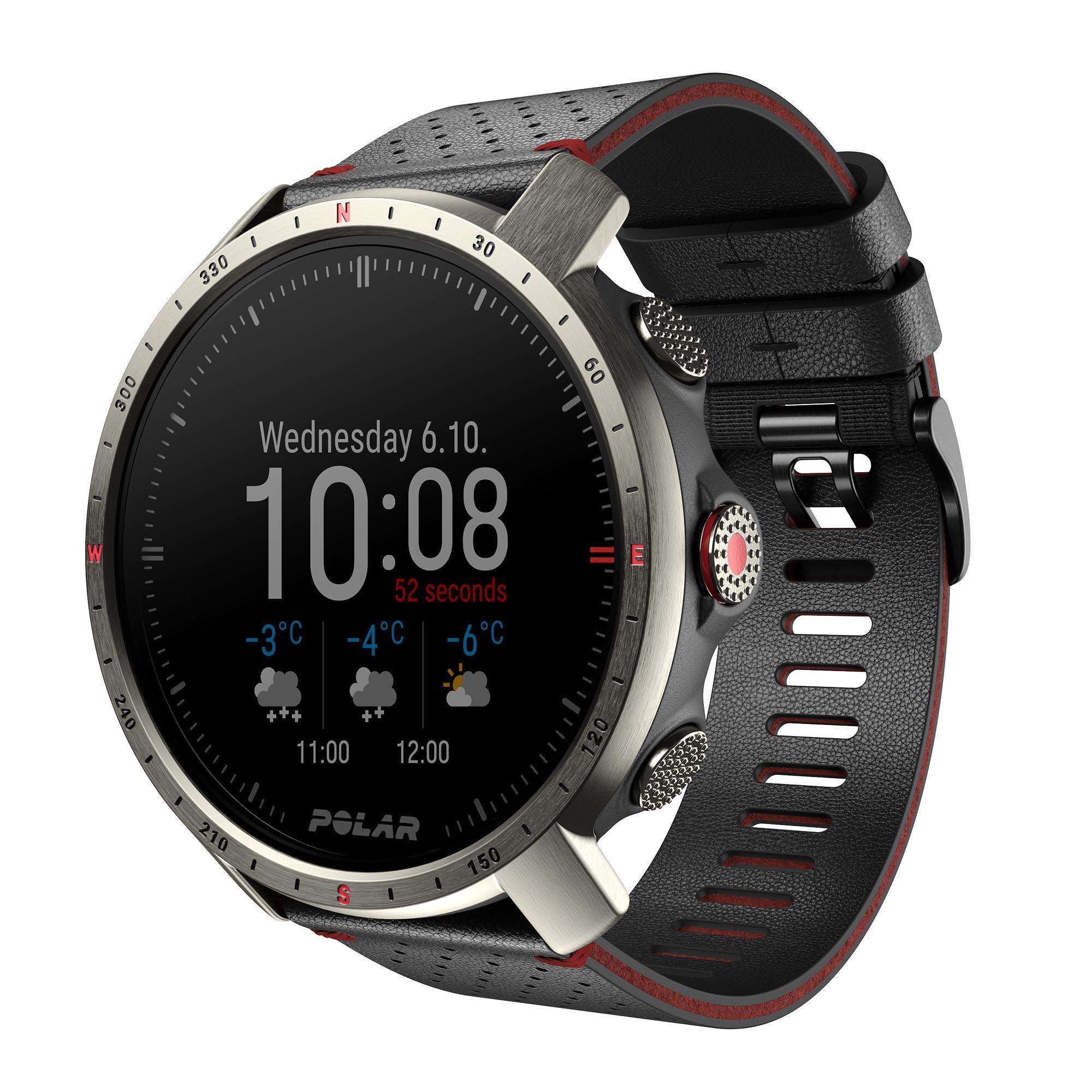 Polar Grit X Pro Titan Grey Quartz Black Dial Rubber Strap Watch 90085777