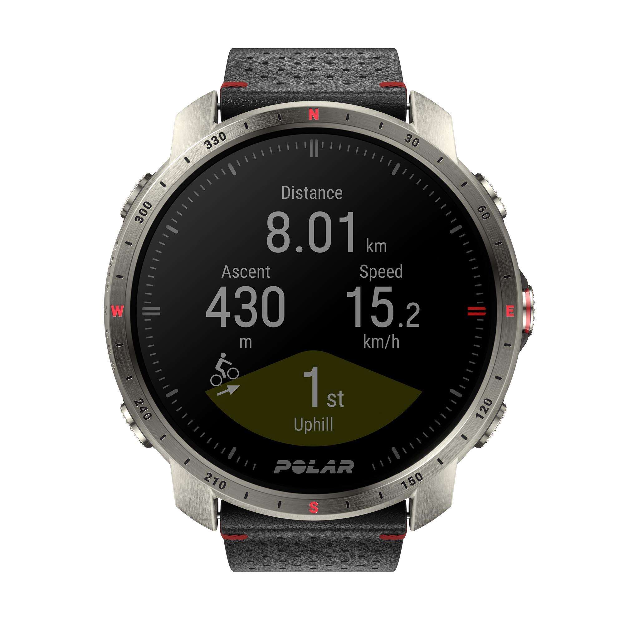 Polar Grit X Pro Titan Grey Quartz Black Dial Rubber Strap Watch 90085777
