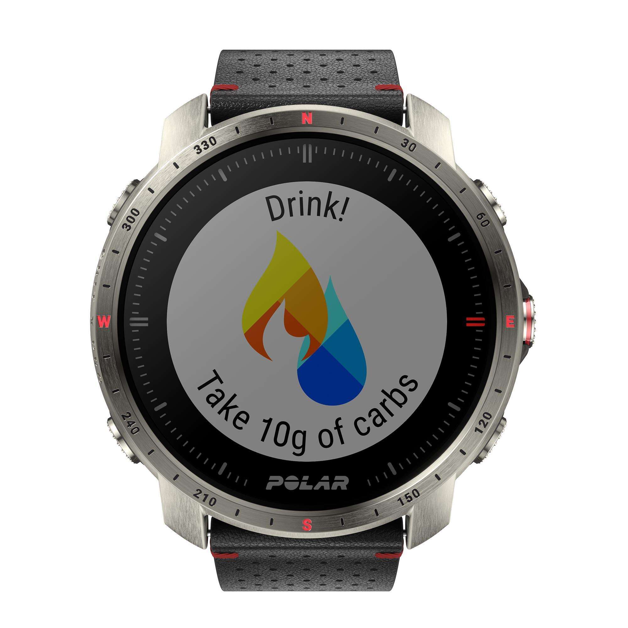 Polar Grit X Pro Titan Grey Quartz Black Dial Rubber Strap Watch 90085777