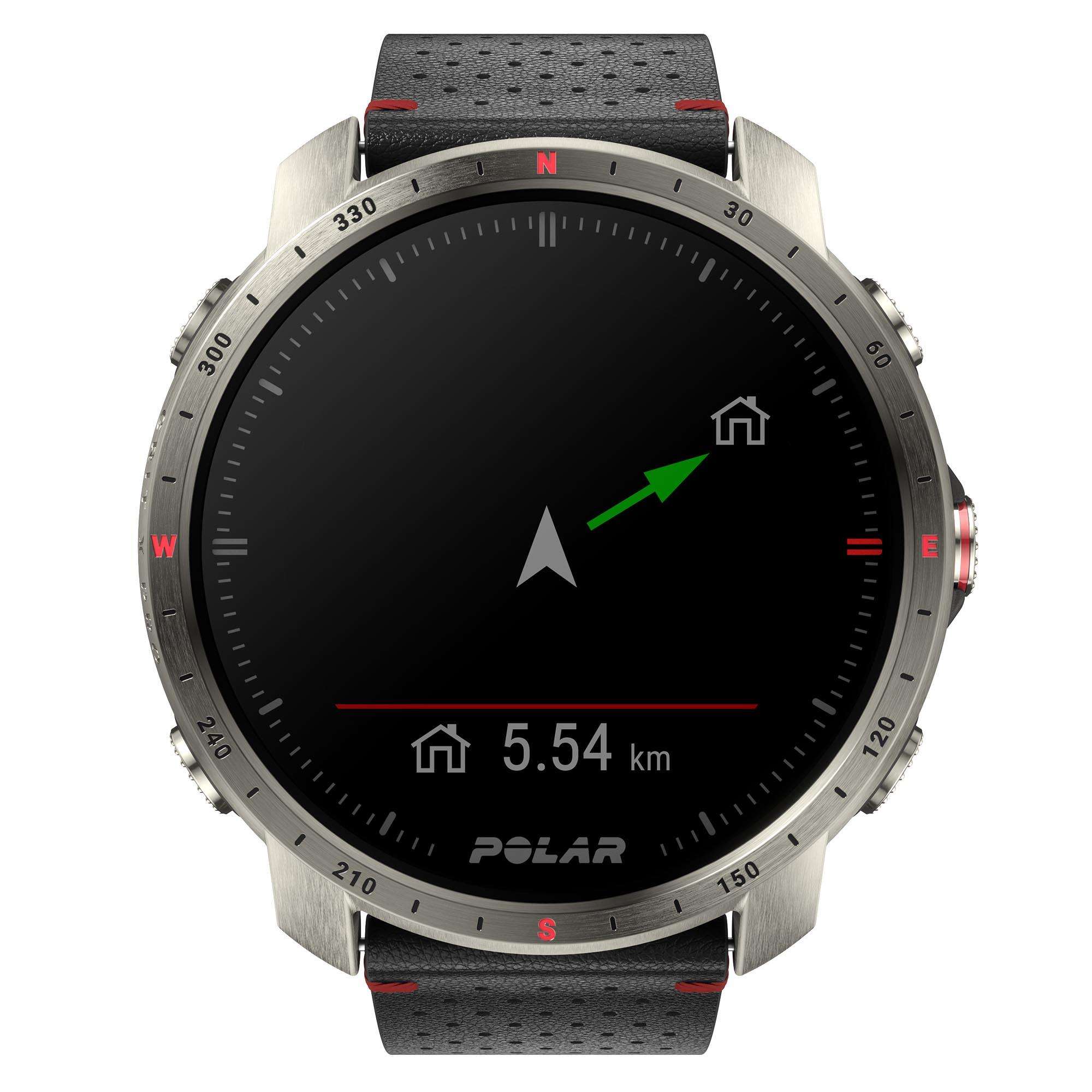 Polar Grit X Pro Titan Grey Quartz Black Dial Rubber Strap Watch 90085777