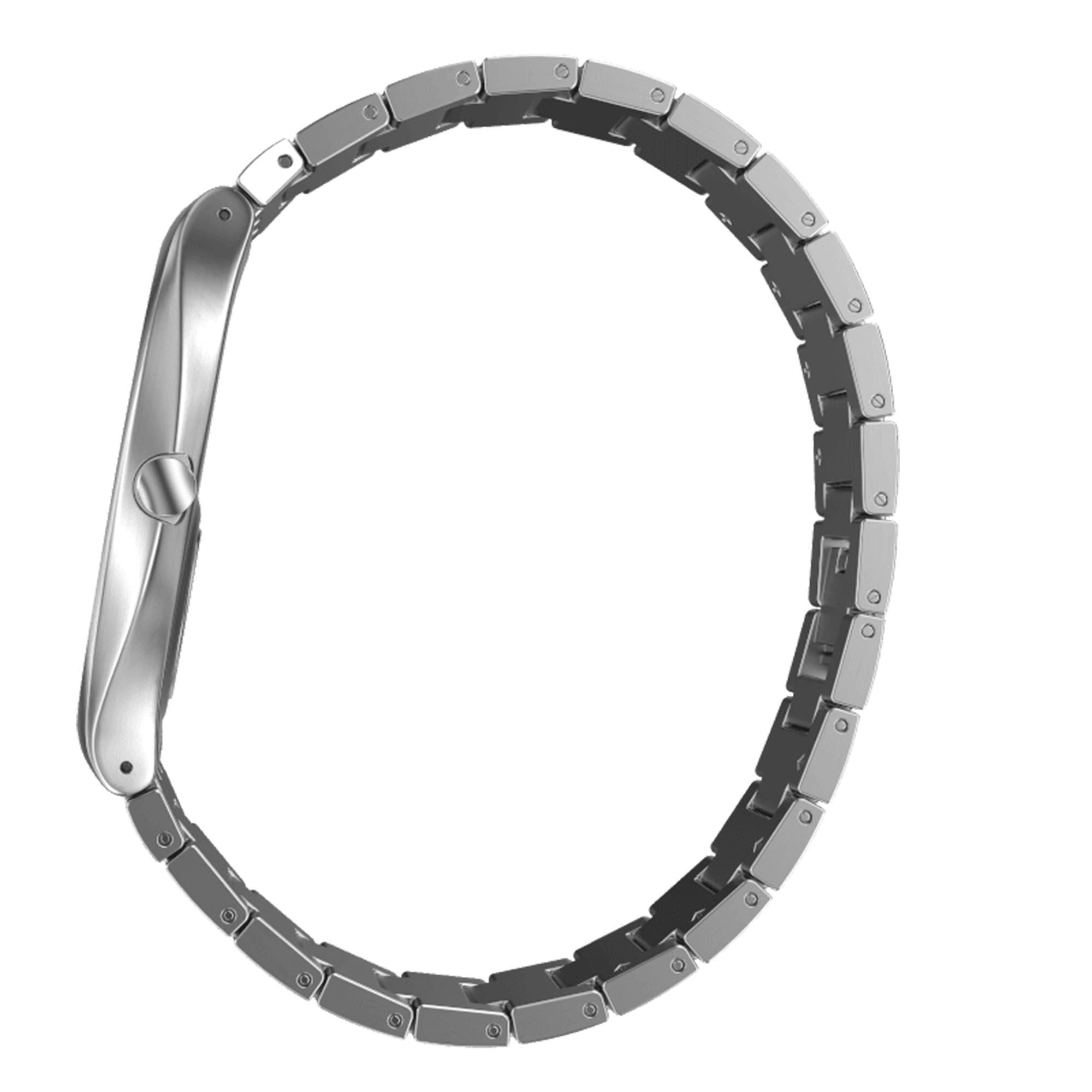 Skin Irony Navy Dial Stainless Steel Bracelet Unisex Watch SS07S106G