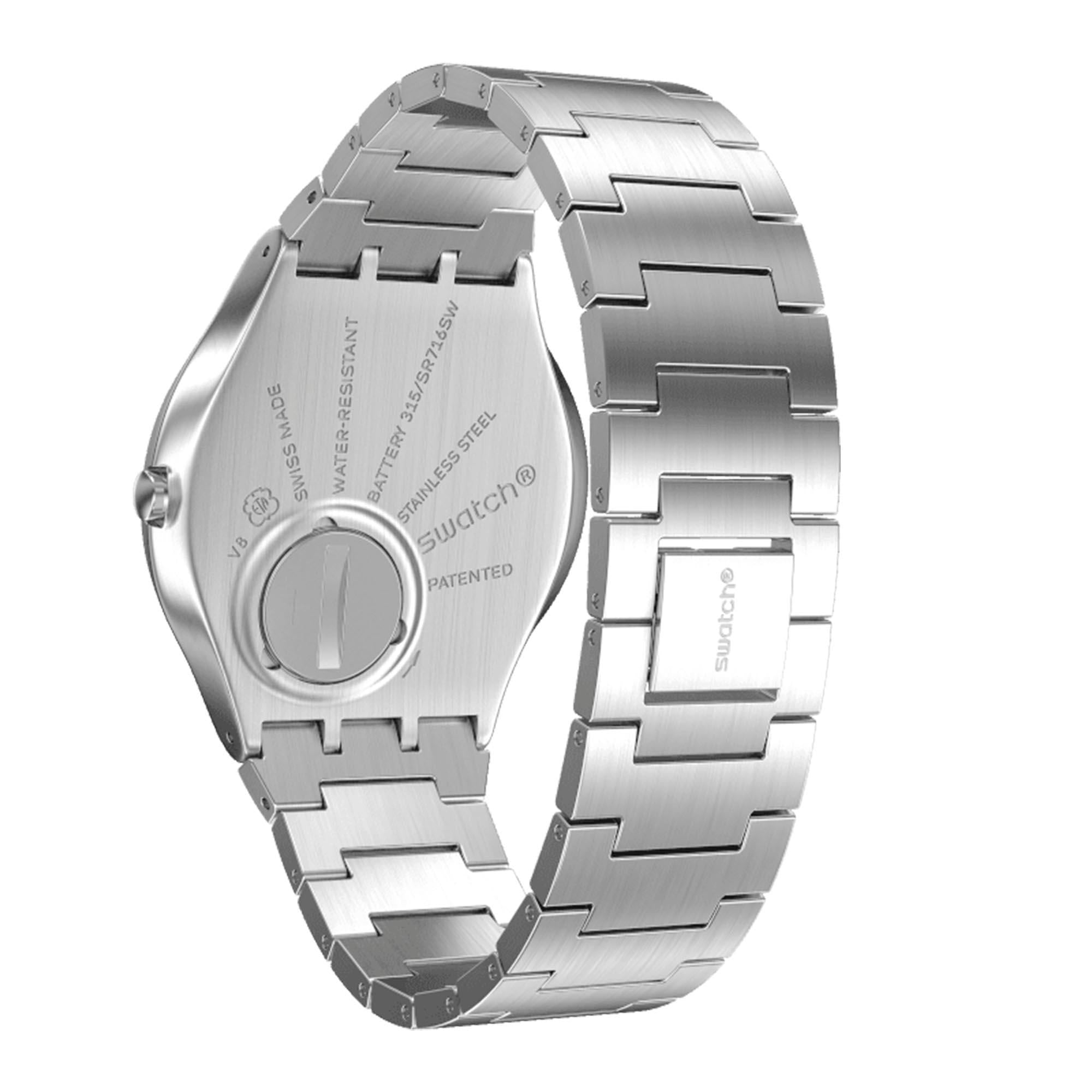 Skin Irony Navy Dial Stainless Steel Bracelet Unisex Watch SS07S106G