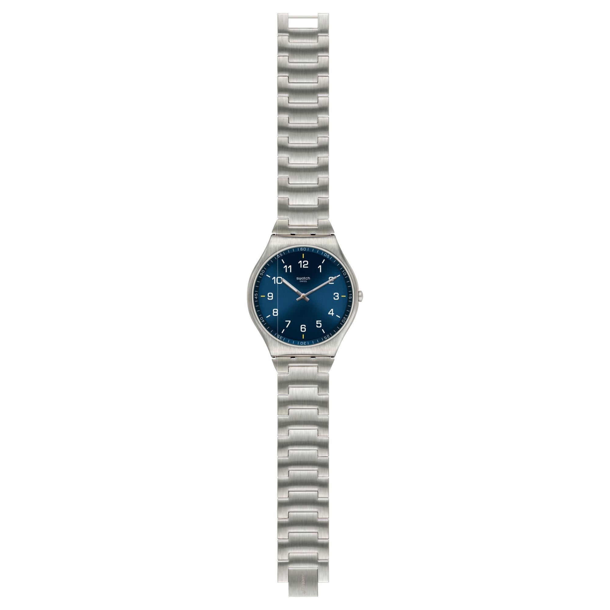 Skin Irony Navy Dial Stainless Steel Bracelet Unisex Watch SS07S106G