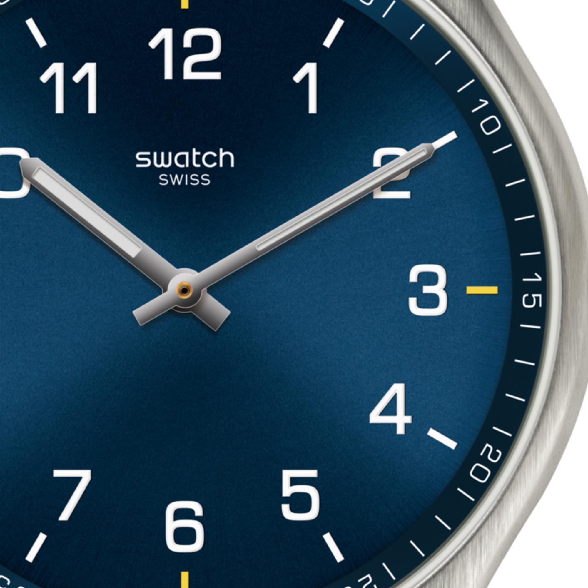 Skin Irony Navy Dial Stainless Steel Bracelet Unisex Watch SS07S106G