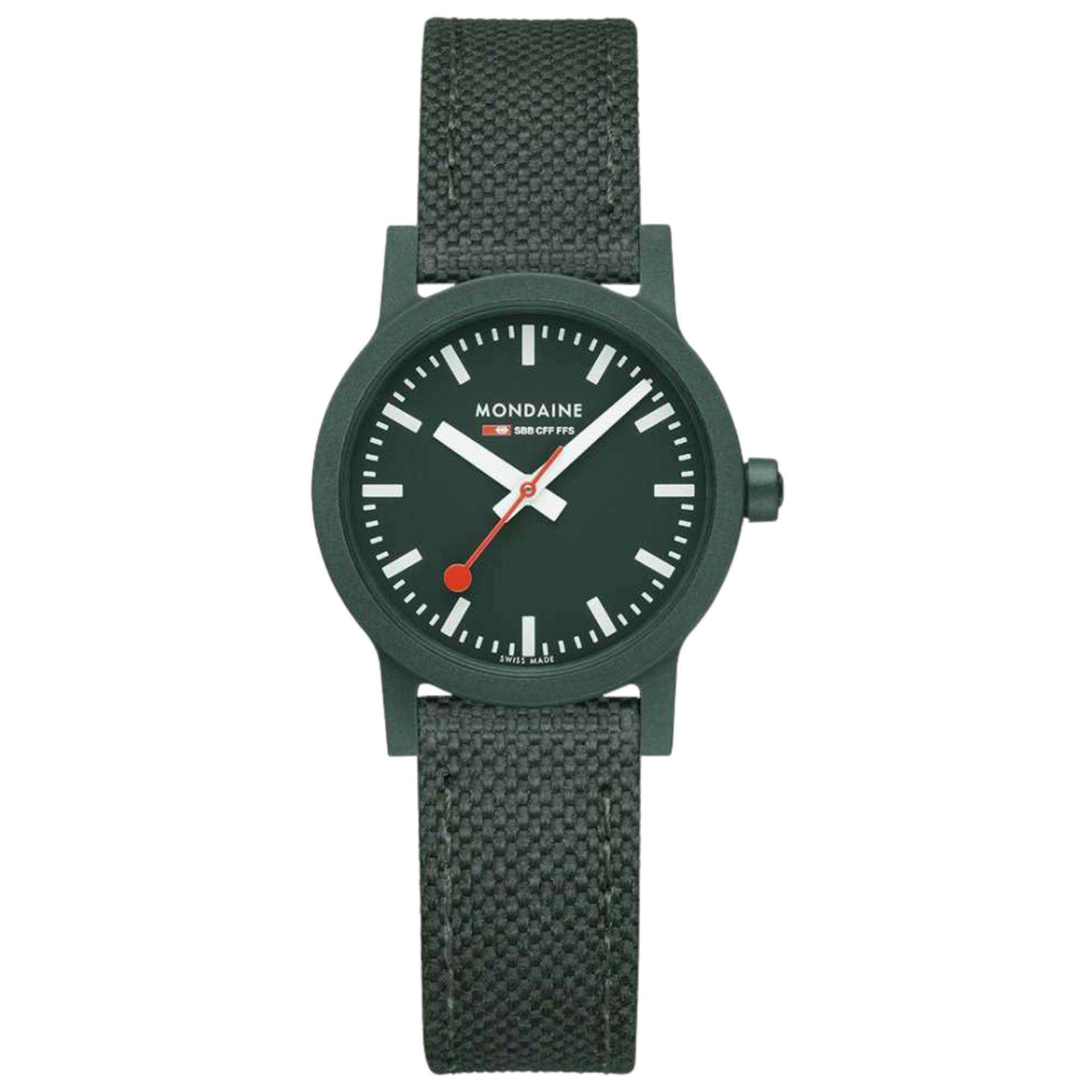 Mondaine Essence Quartz Green Dial Green Textile Strap Ladies Watch MS1.32160.LF