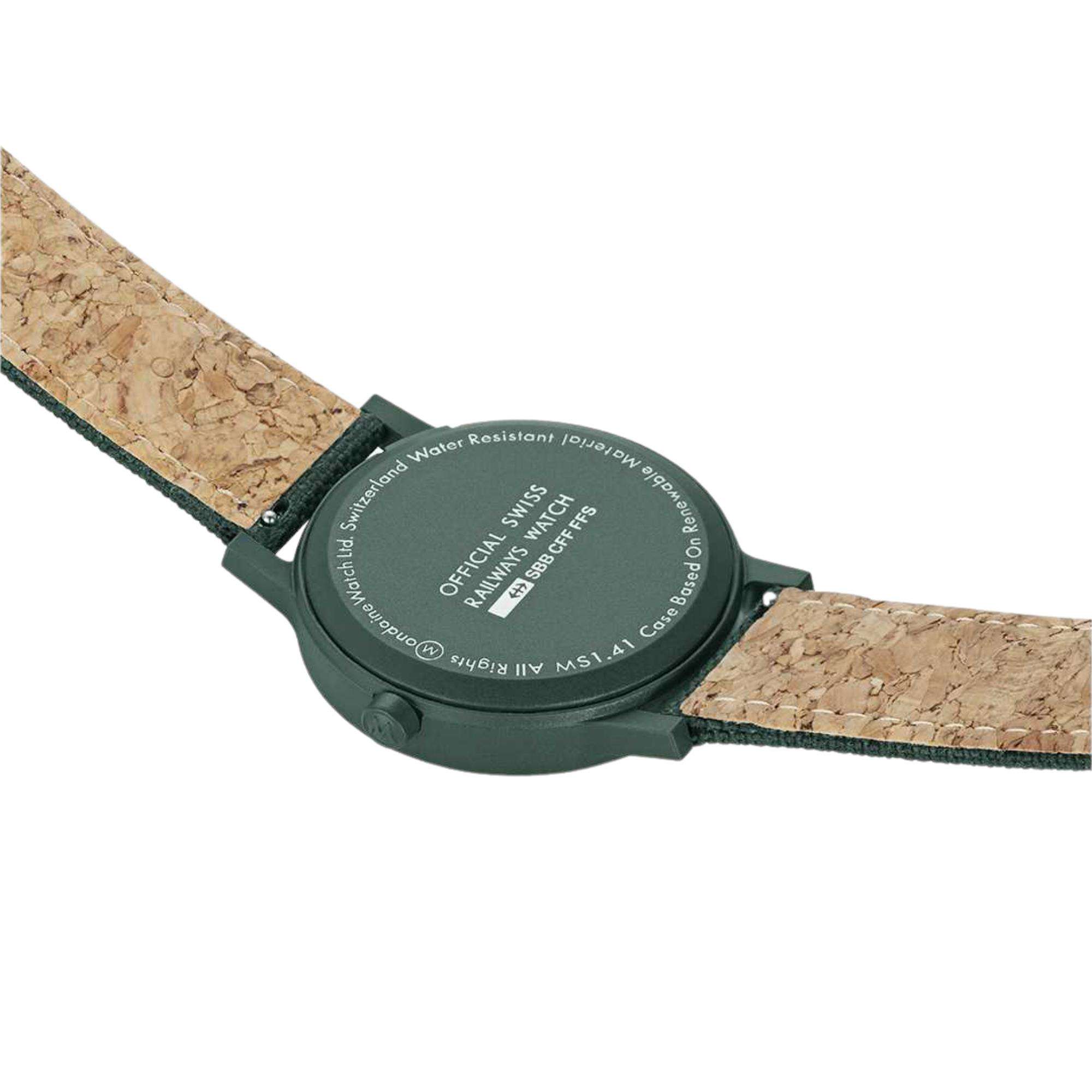 Mondaine Essence Quartz Green Dial Textile Strap Men's Watch MS1.41160.LF