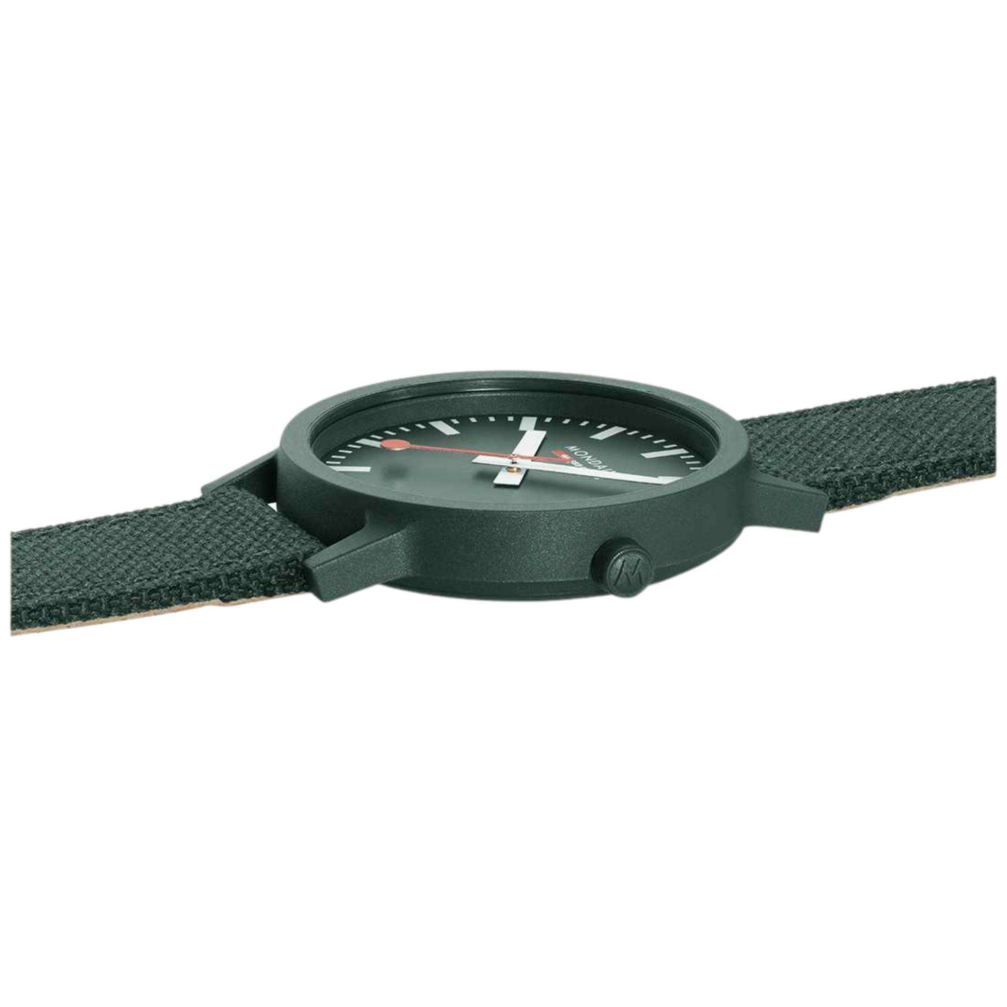 Mondaine Essence Quartz Green Dial Textile Strap Men's Watch MS1.41160.LF