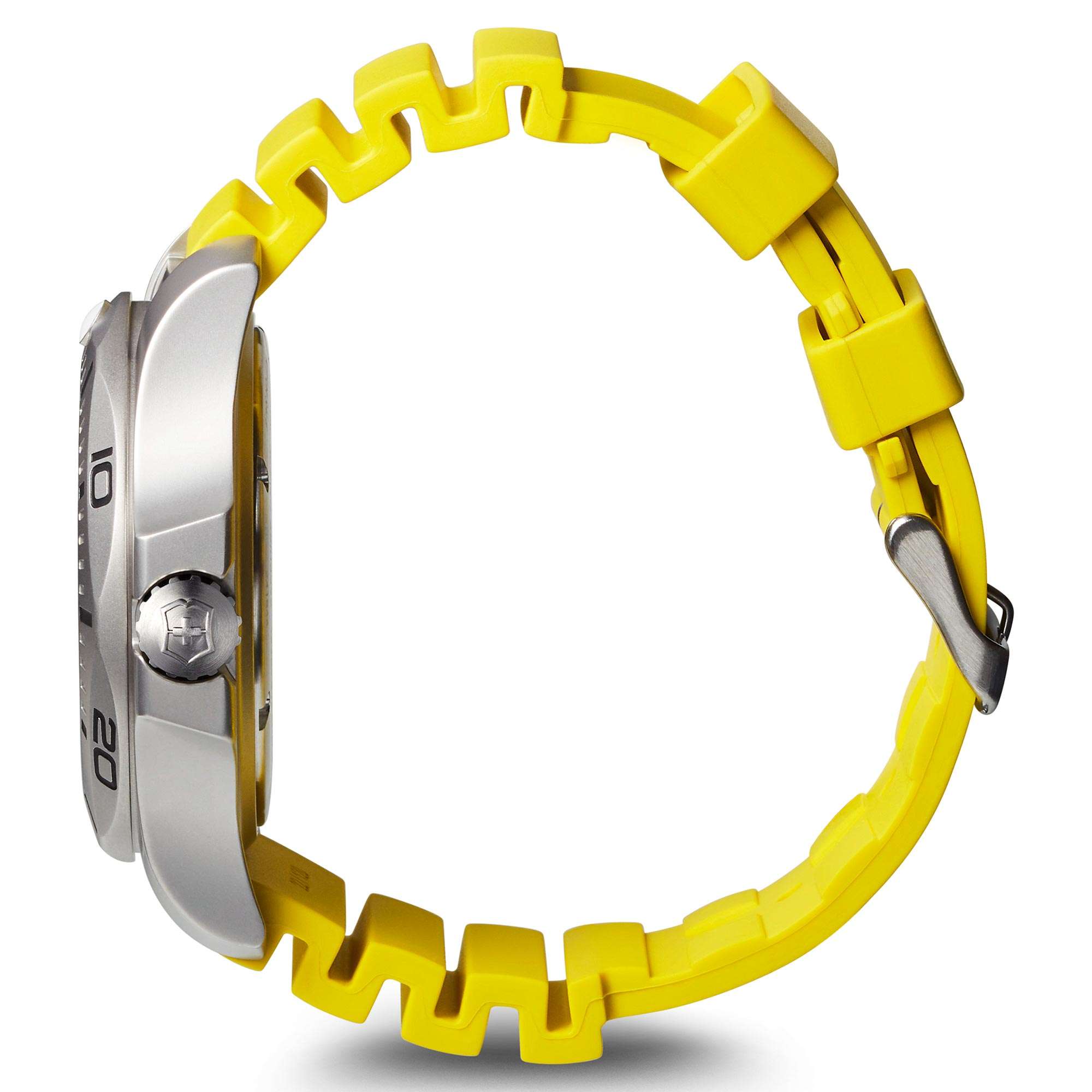 Victorinox I.N.O.X Professional Diver Yellow Rubber Strap Grey Dial Men's Watch 241844