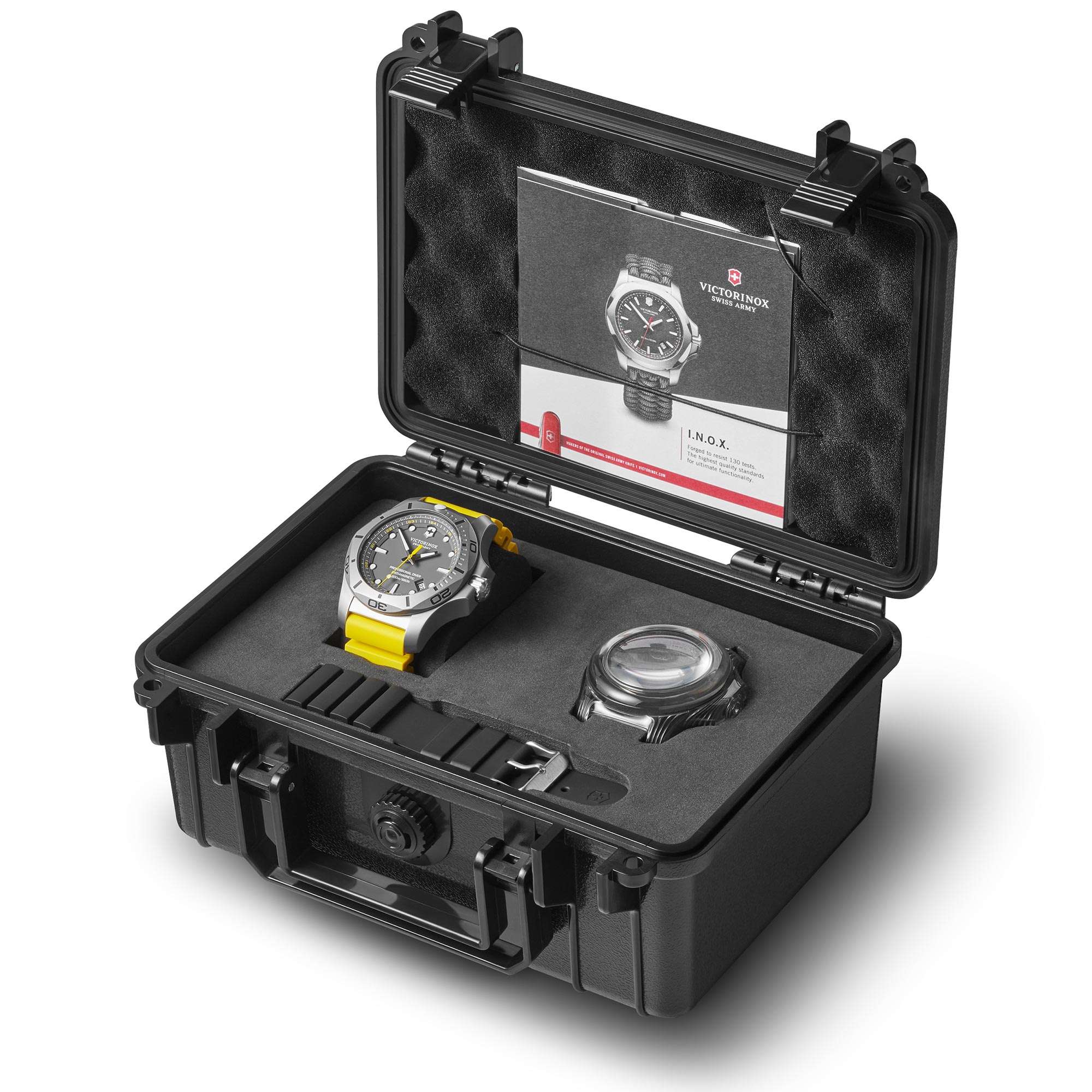 Victorinox I.N.O.X Professional Diver Yellow Rubber Strap Grey Dial Men's Watch 241844