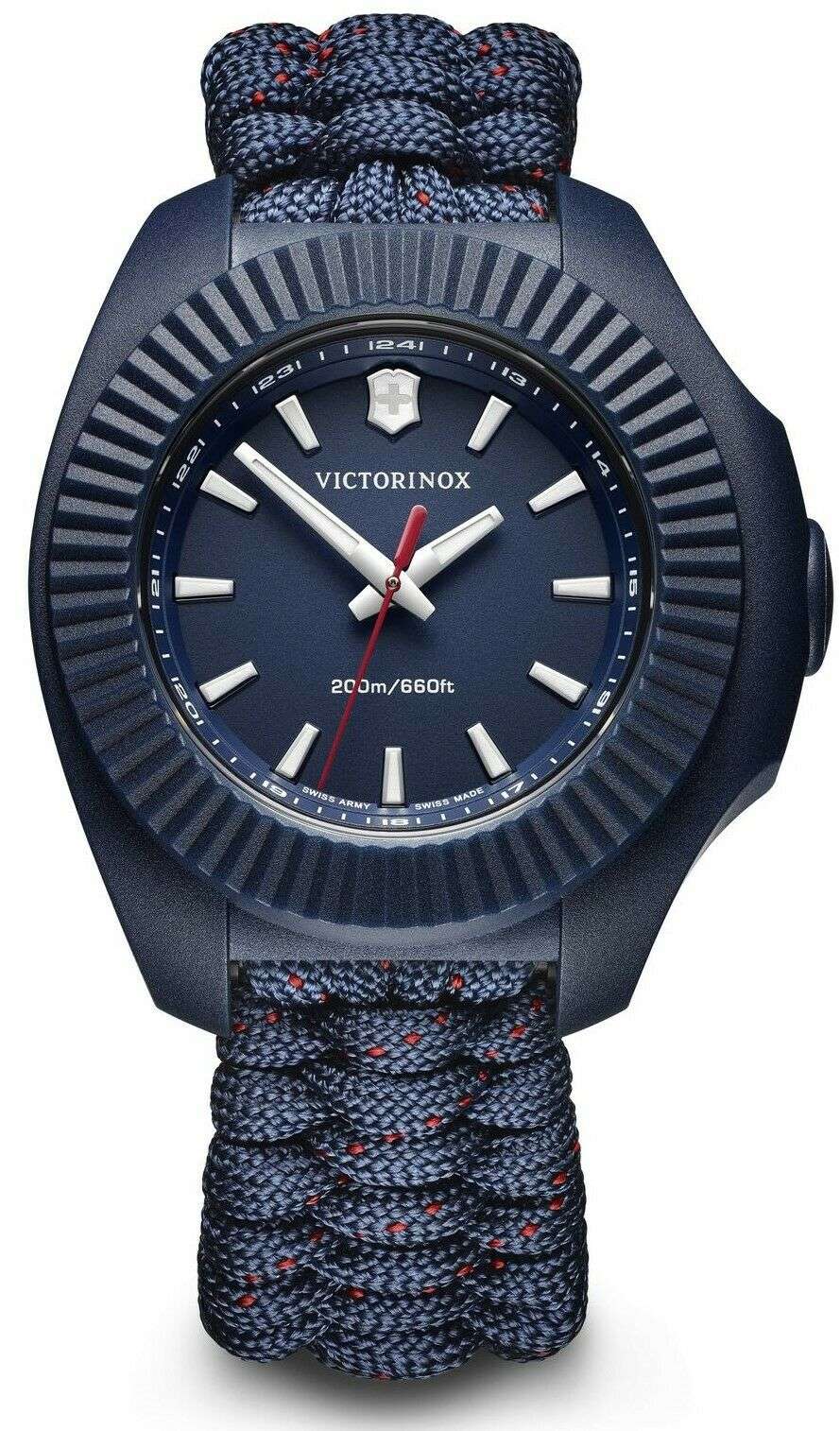 Victorinox I.N.O.X V Blue Paracord Silver Stainless Steel Quartz Ladies Watch 241770