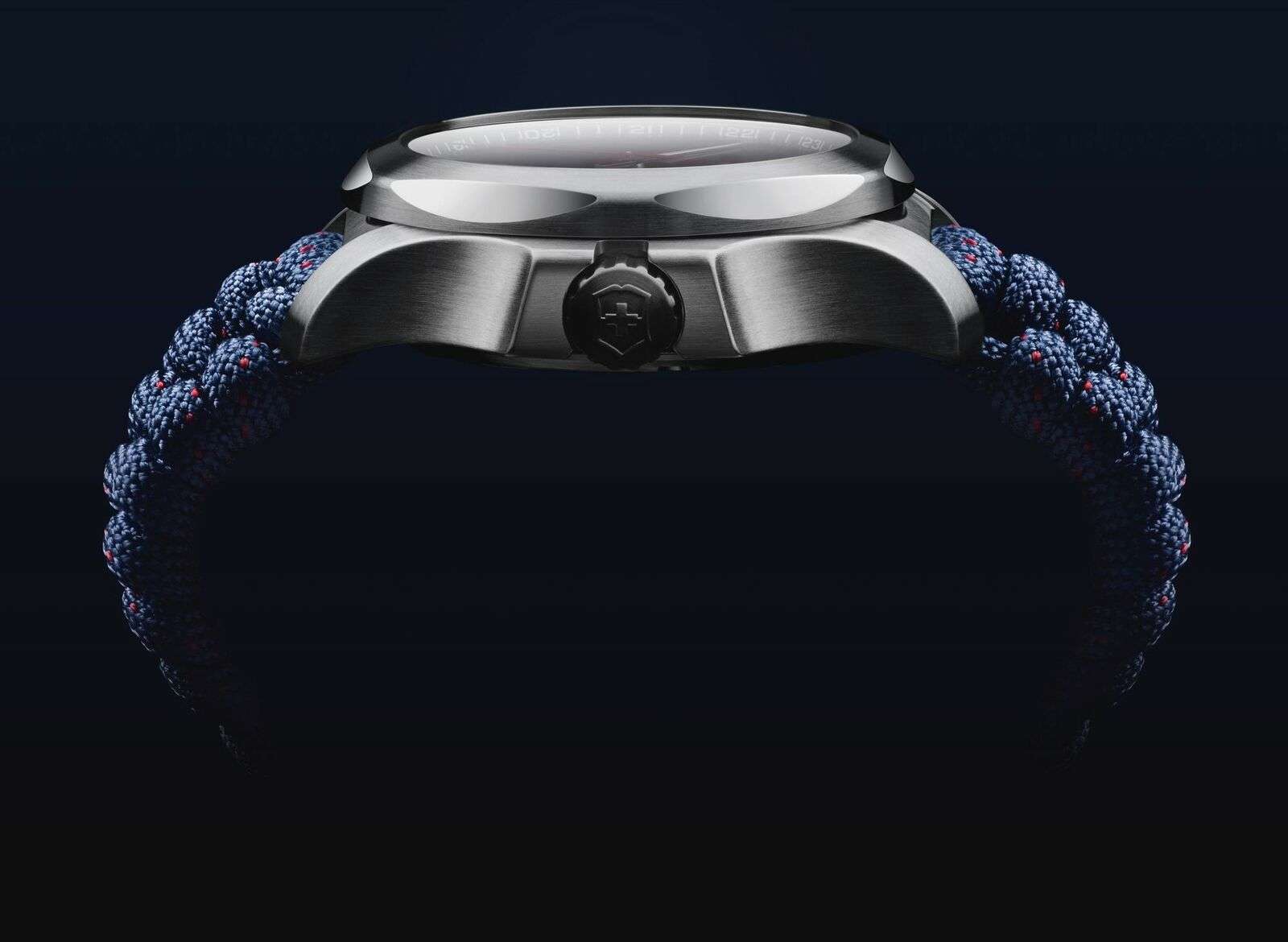 Victorinox I.N.O.X V Blue Paracord Silver Stainless Steel Quartz Ladies Watch 241770