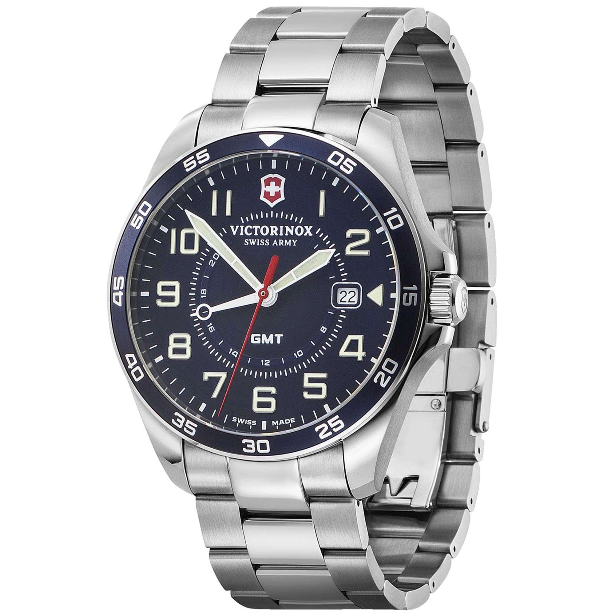 Victorinox Field Force 42mm Blue Dial Steel Mens Quartz Watch 241896