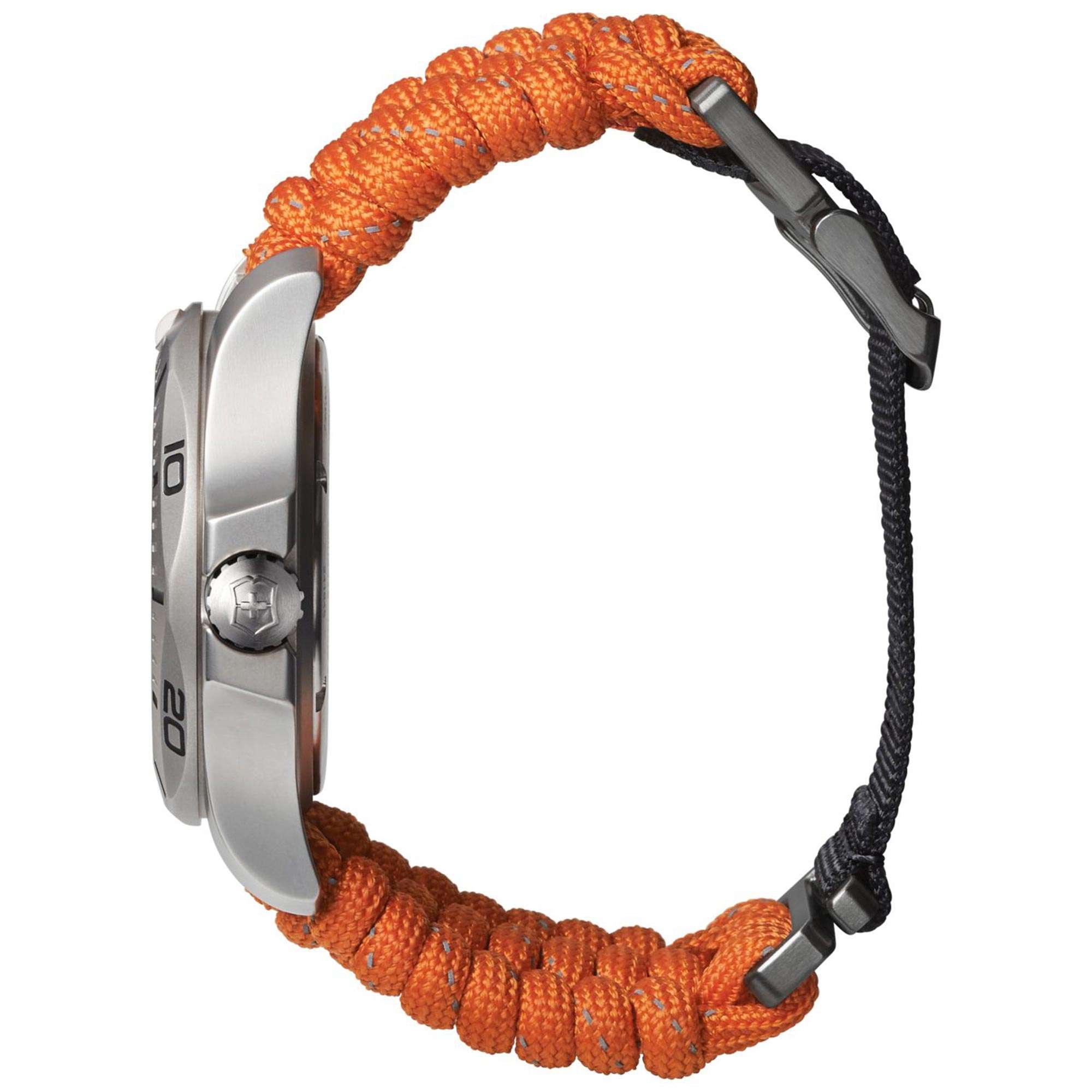 Victorinox Swiss Army I.N.O.X Professional Diver Black Dial Orange Textile Strap Men's Watch 241845