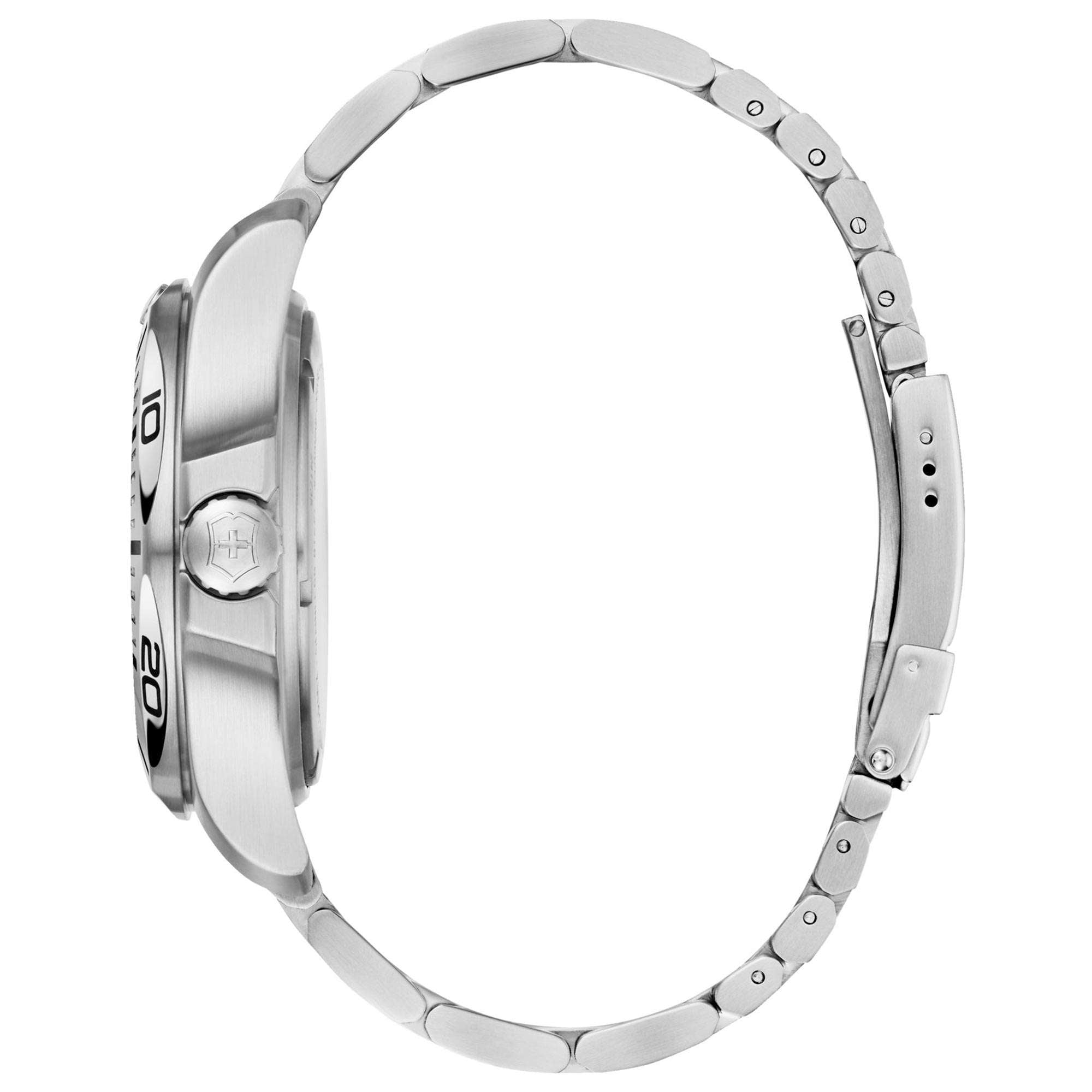 Victorinox Swiss Army I.N.O.X Professional Diver Black Dial Silver Stainless Steel Bracelet Men's Watch 241781