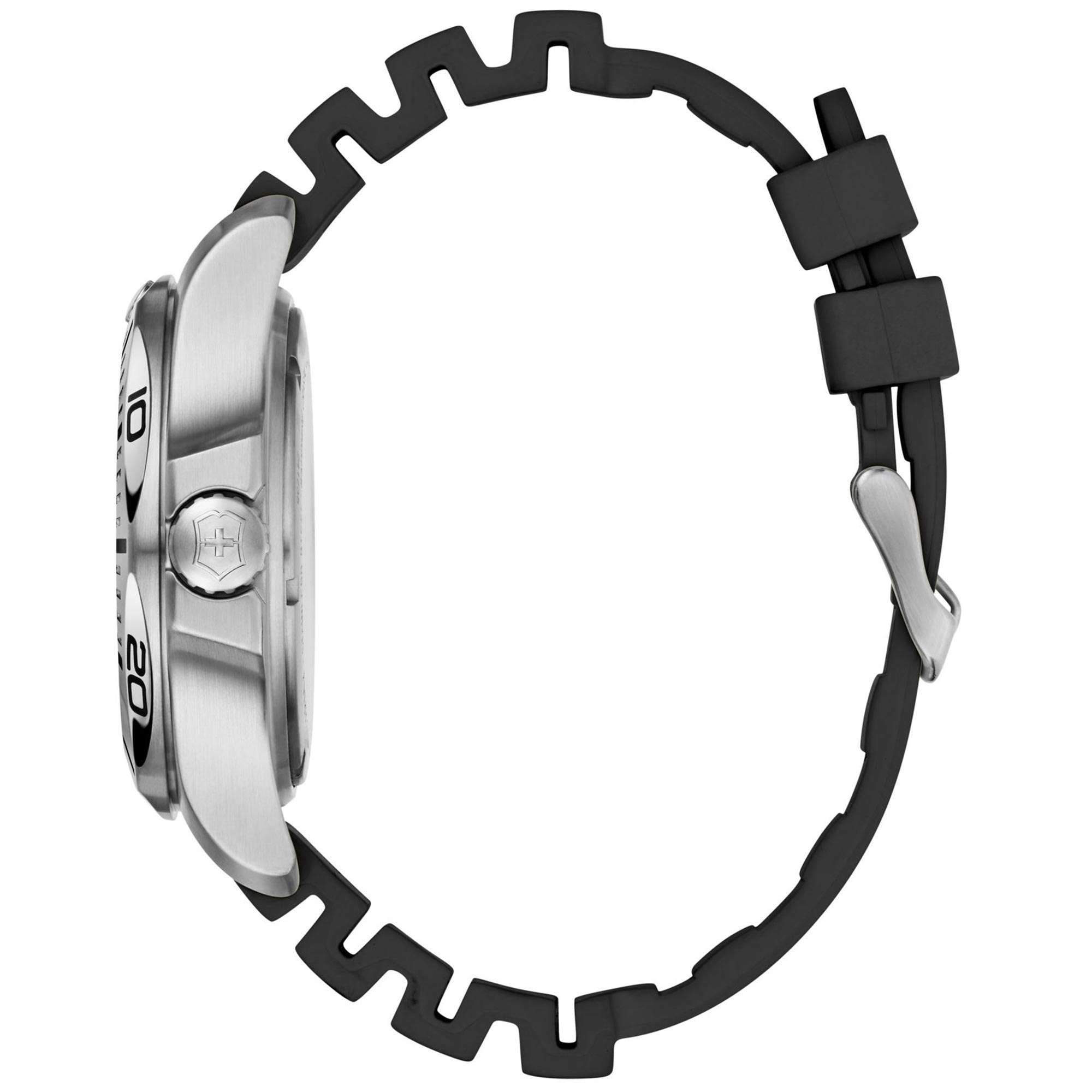 Victorinox Swiss Army I.N.O.X Quartz Black Dial Black Rubber Strap Men's Watch 241733