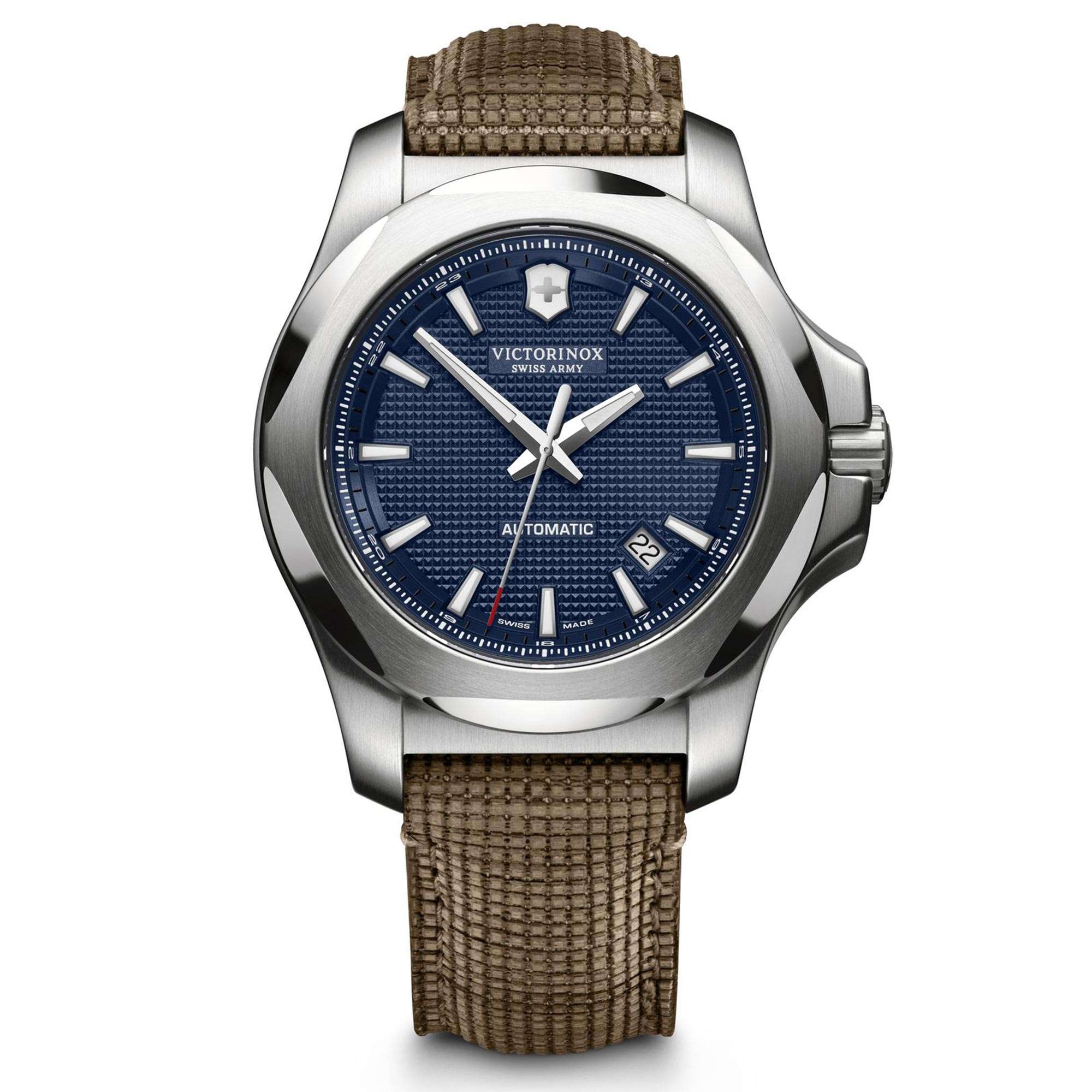 Victorinox Swiss Army I.N.O.X Mechanical Blue Dial Wooden Strap Men's Watch 241834