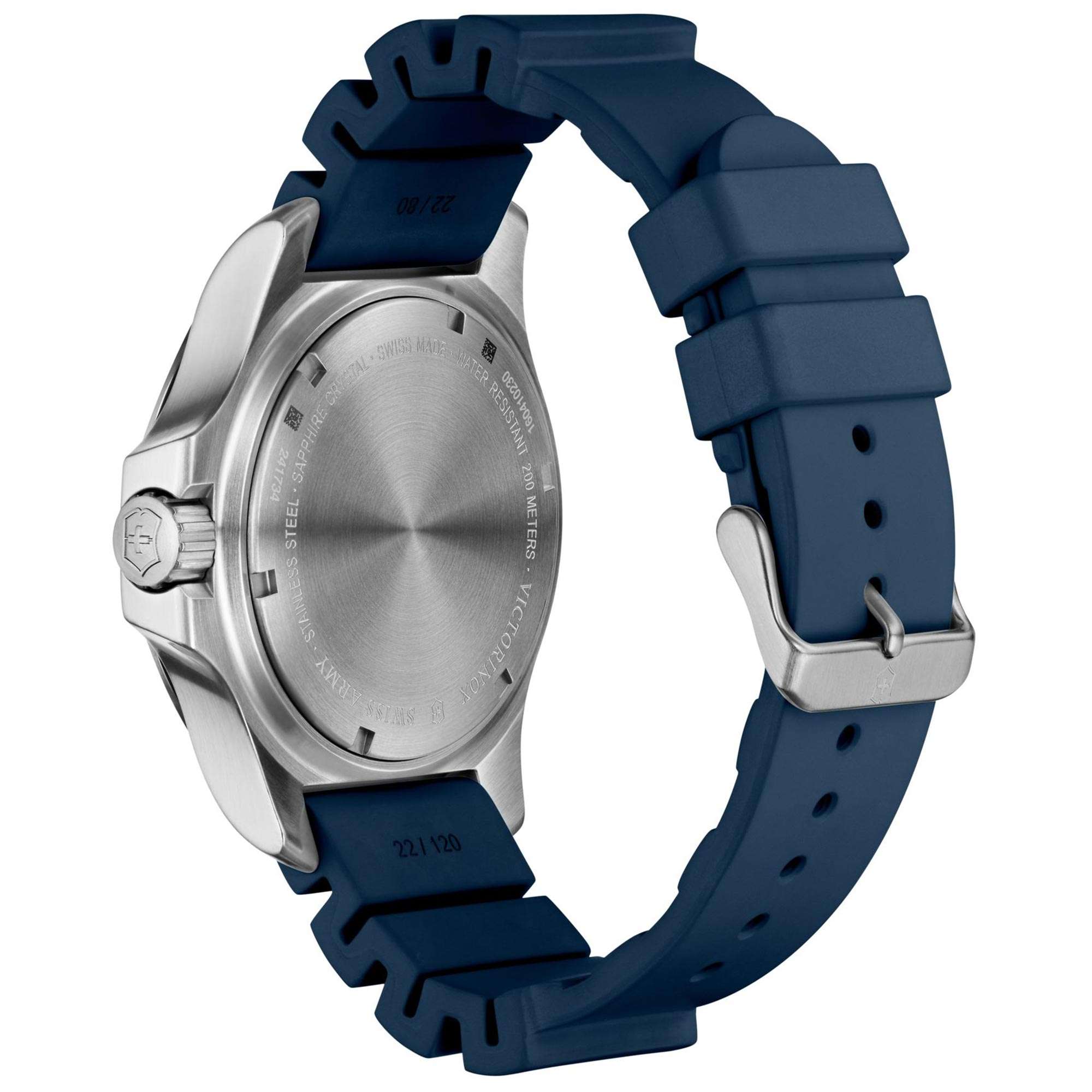 Victorinox Swiss Army I.N.O.X Professional Diver Blue Dial Blue Rubber Bracelet Men's Watch 241734