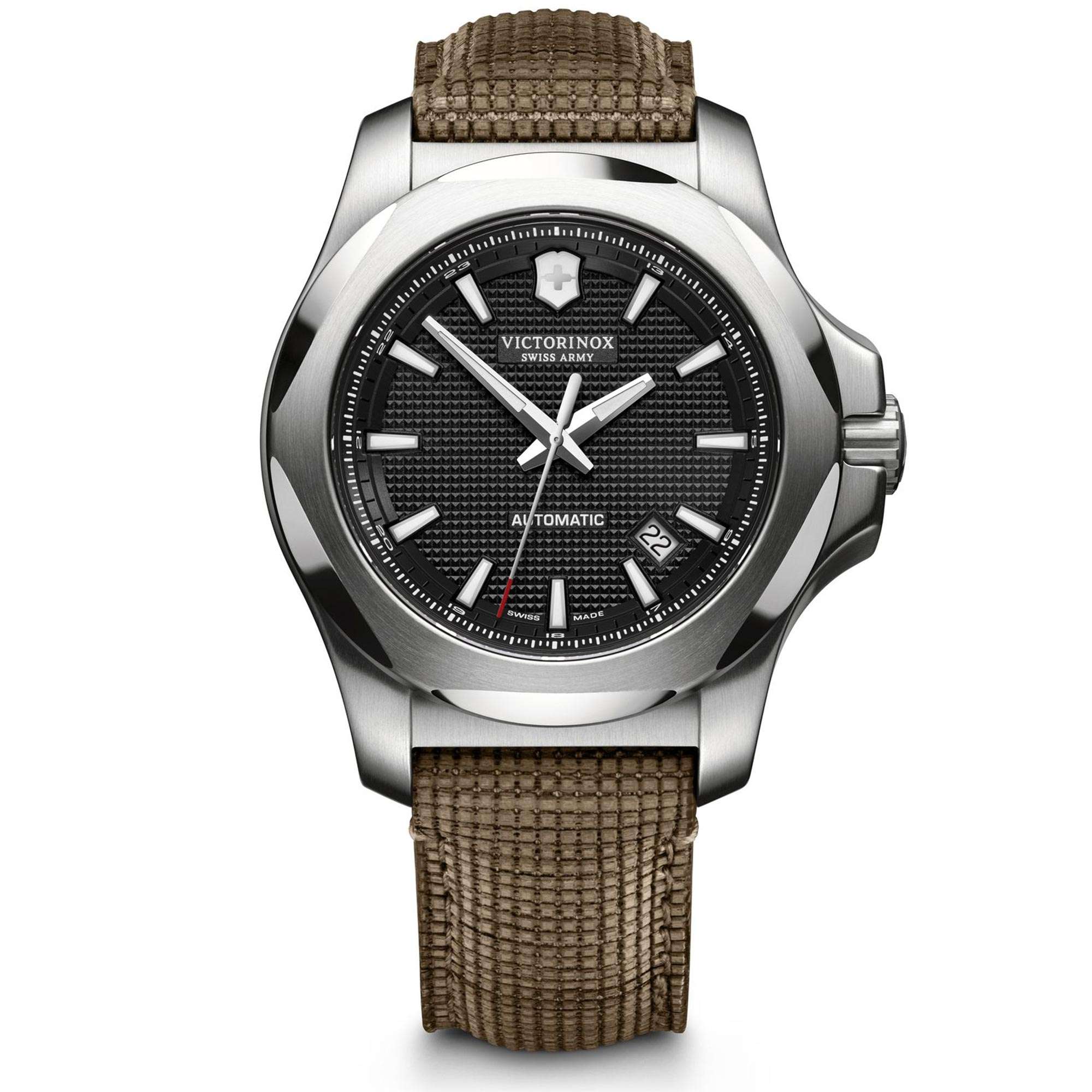 Victorinox Swiss Army I.N.O.X Mechanical Black Dial Wooden Strap Men's Watch 241836