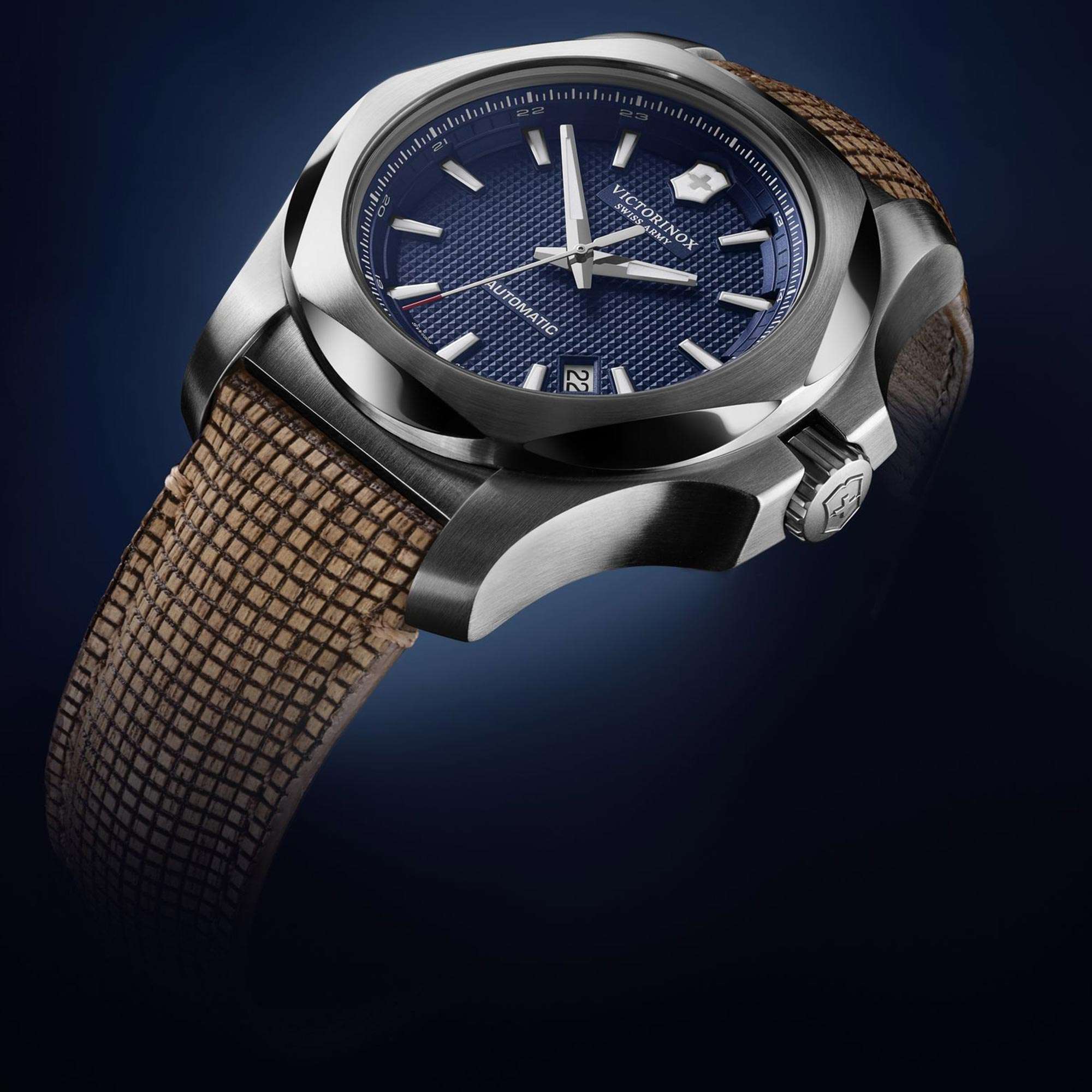 Victorinox Swiss Army I.N.O.X Mechanical Blue Dial Wooden Strap Men's Watch 241834