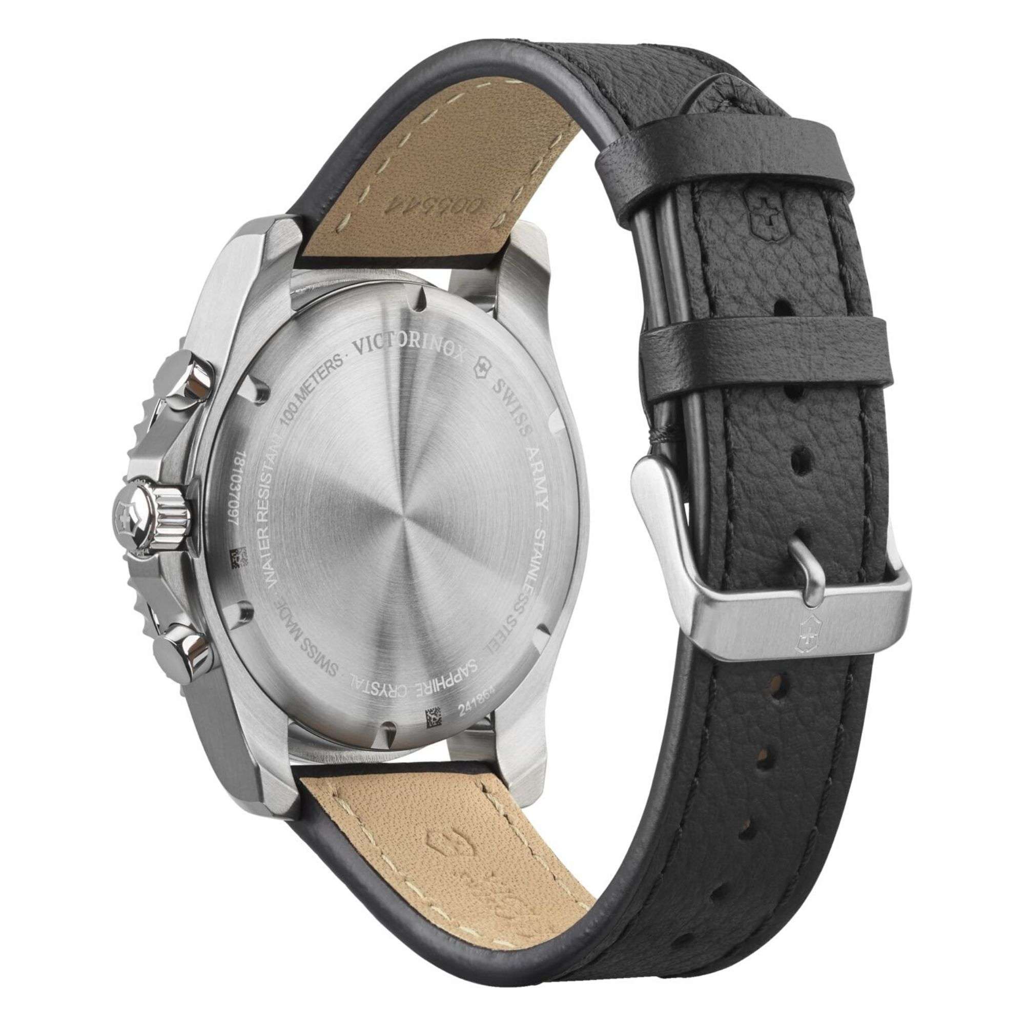 Victorinox Swiss Army Maverick Black Dial Black Leather Strap Men's Watch 241864