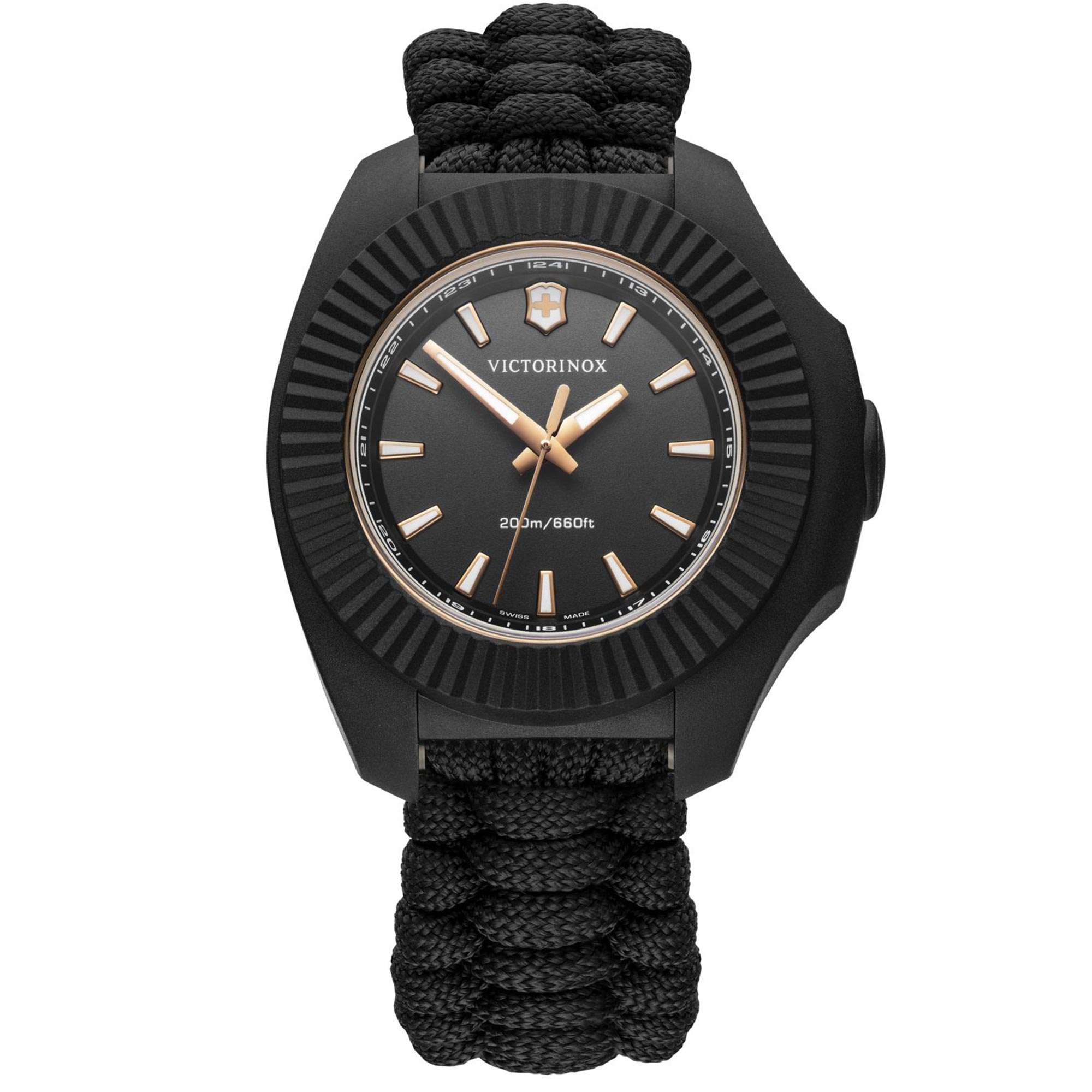 Victorinox I.N.O.X V Quartz Black Dial Textile Strap Ladies Watch 241880