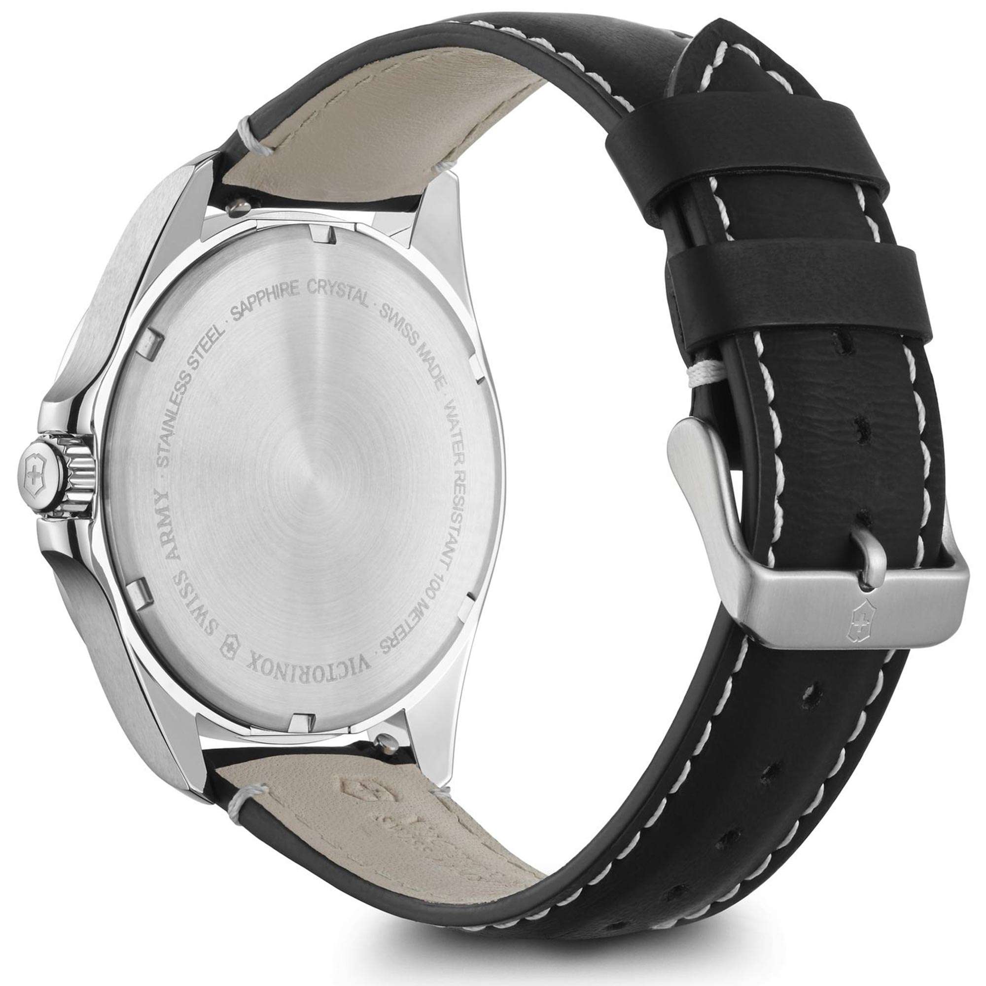 Victorinox Fieldforce Quartz White Dial Black Leather Strap Men's Watch 241847