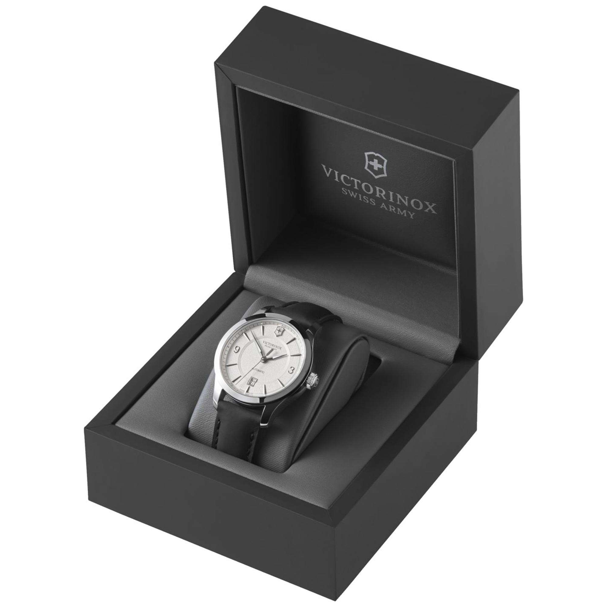 Victorinox Alliance Mechanical White Dial Black Leather Strap Men's Watch 241871