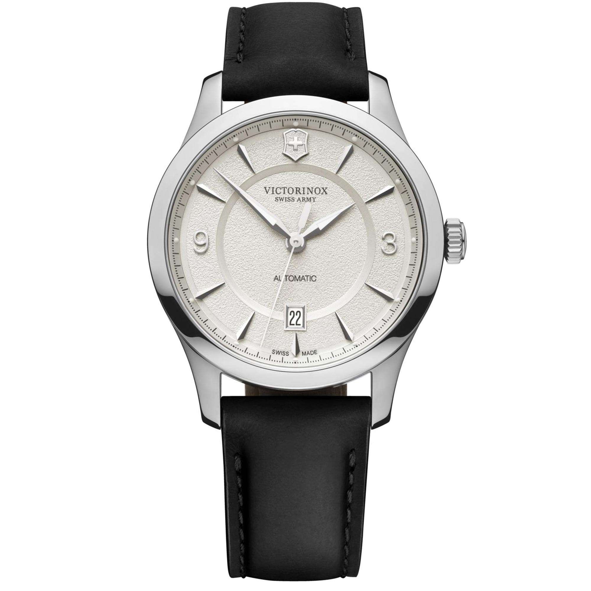 Victorinox Alliance Mechanical White Dial Black Leather Strap Men's Watch 241871