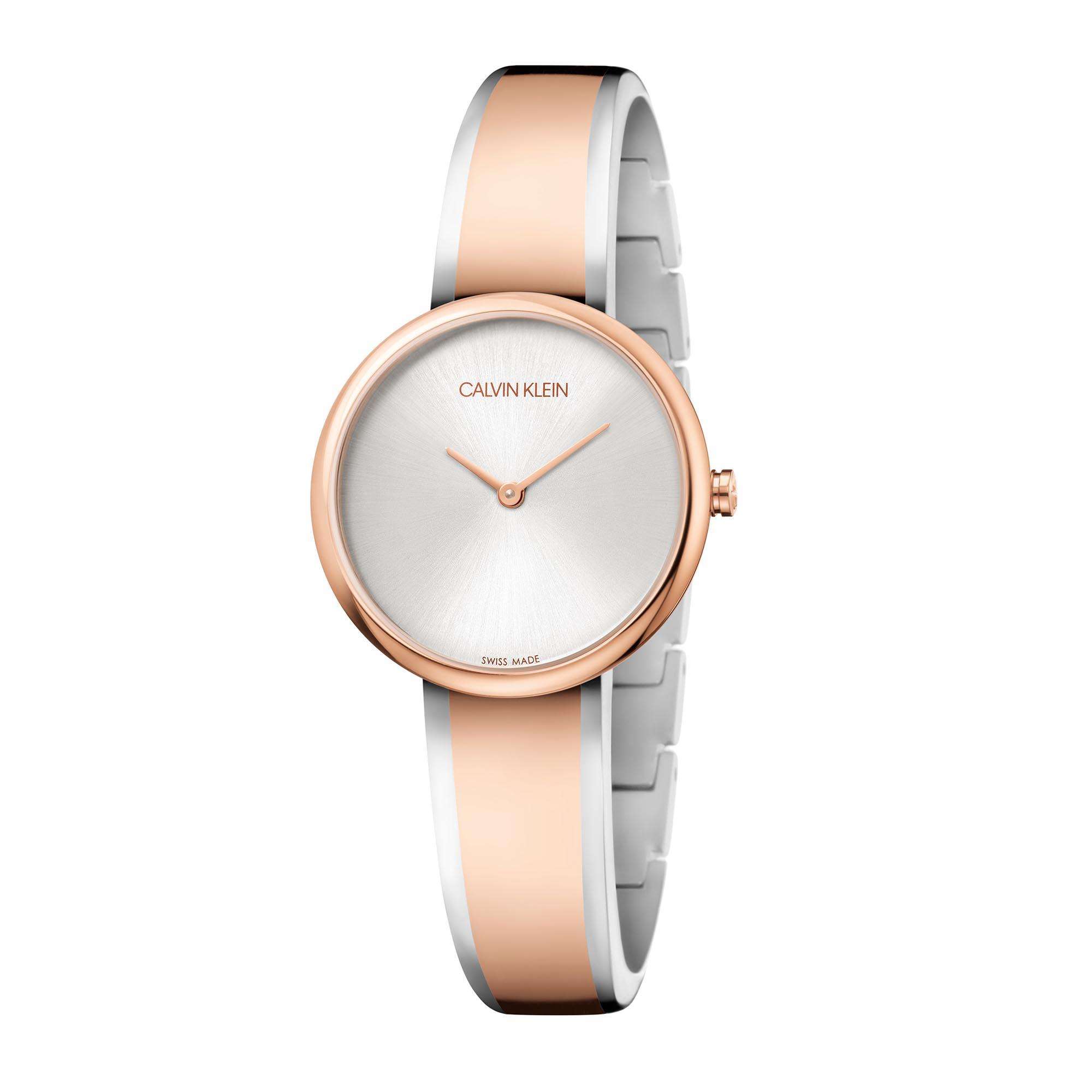 Calvin Klein Seduce Quartz Silver Dial Two-Tone Stainless Steel Bracelet Ladies Watch K4E2N61X