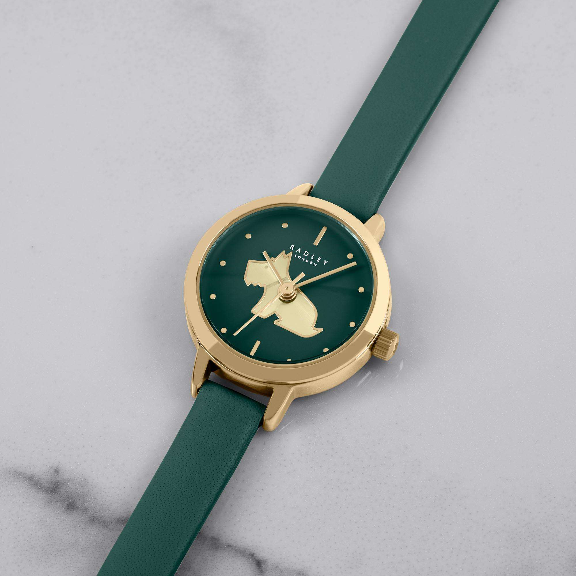 Radley Quartz Green Dial Leather Strap Ladies Watch Necklace Set RY21308A-SET