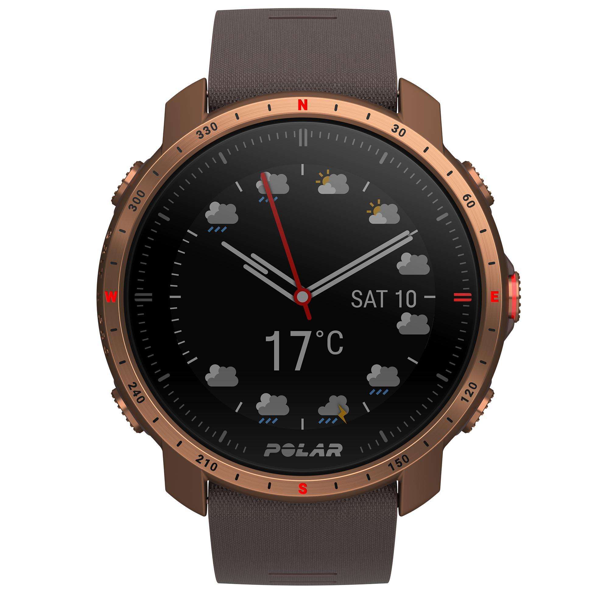 Polar Grit X Pro Nordic Copper Quartz Black Dial Brown Synthetic Rubber Strap Mens Watch 90085775