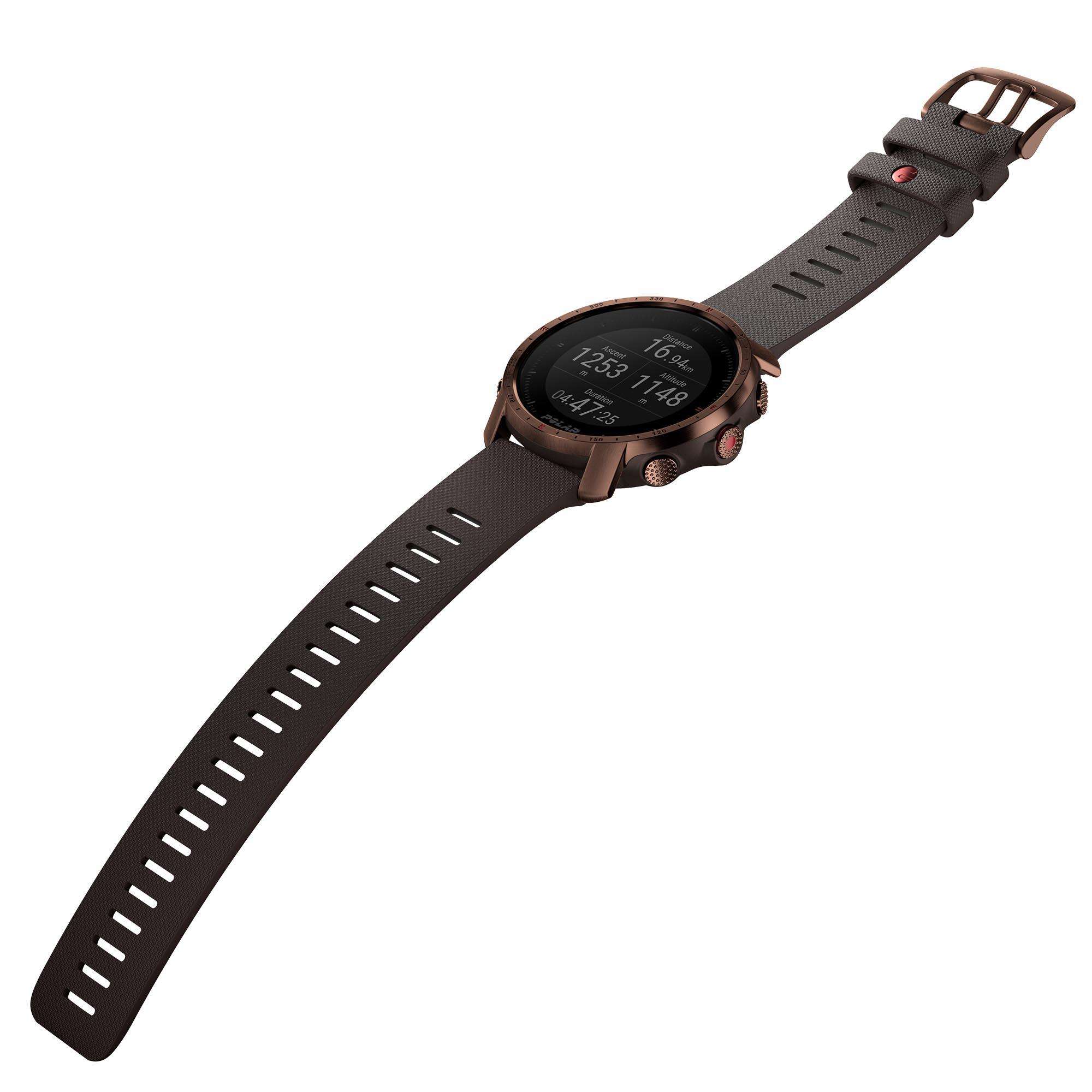 Polar Grit X Pro Nordic Copper Quartz Black Dial Brown Synthetic Rubber Strap Mens Watch 90085775