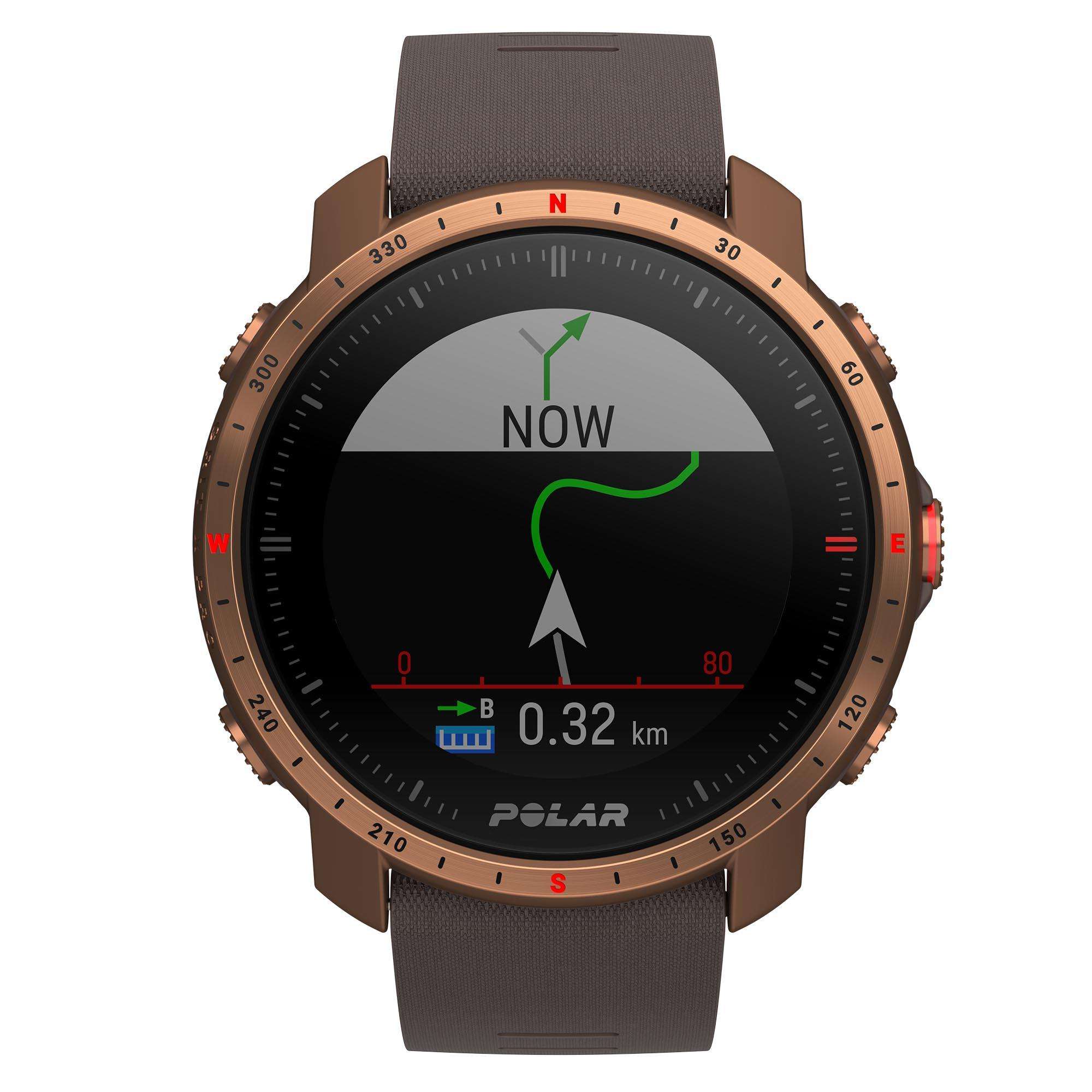 Polar Grit X Pro Nordic Copper Quartz Black Dial Brown Synthetic Rubber Strap Mens Watch 90085775