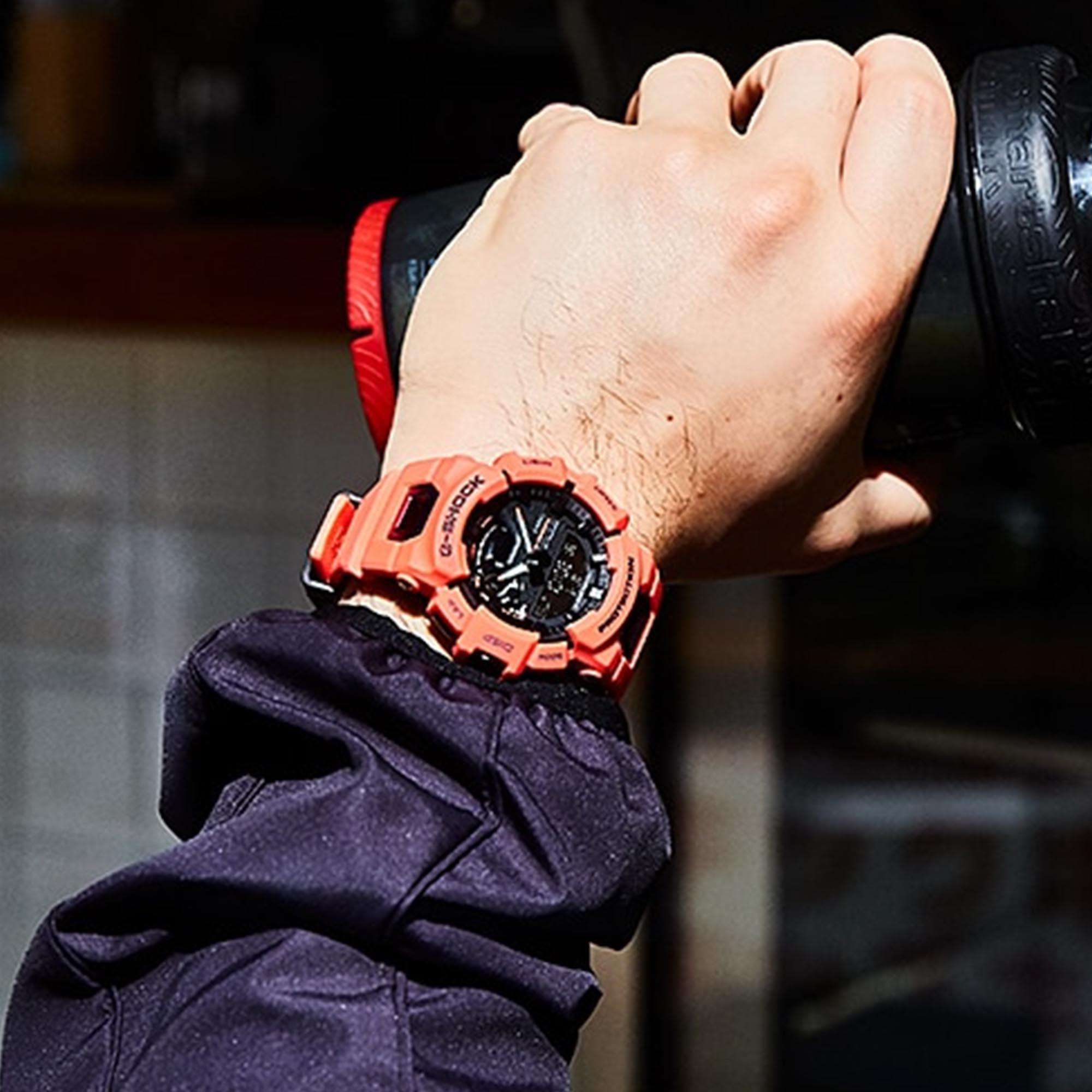Casio G-Shock G-Squad Quartz Black Dial Red Resin Strap Men’s Watch GBA-900-4AER