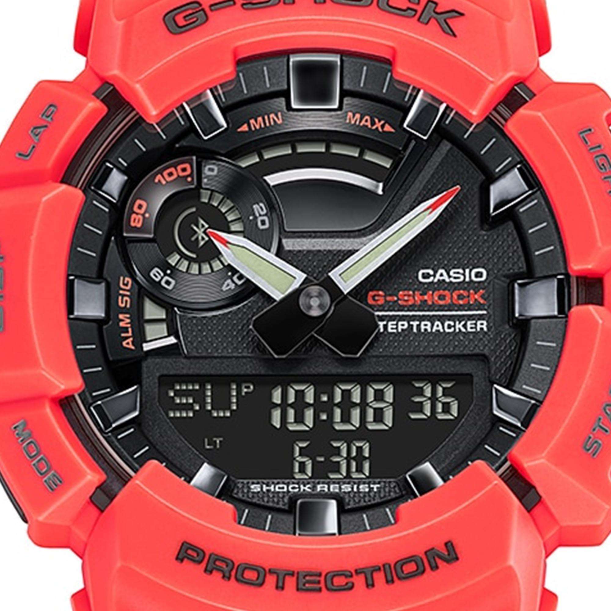 Casio G-Shock G-Squad Quartz Black Dial Red Resin Strap Men’s Watch GBA-900-4AER