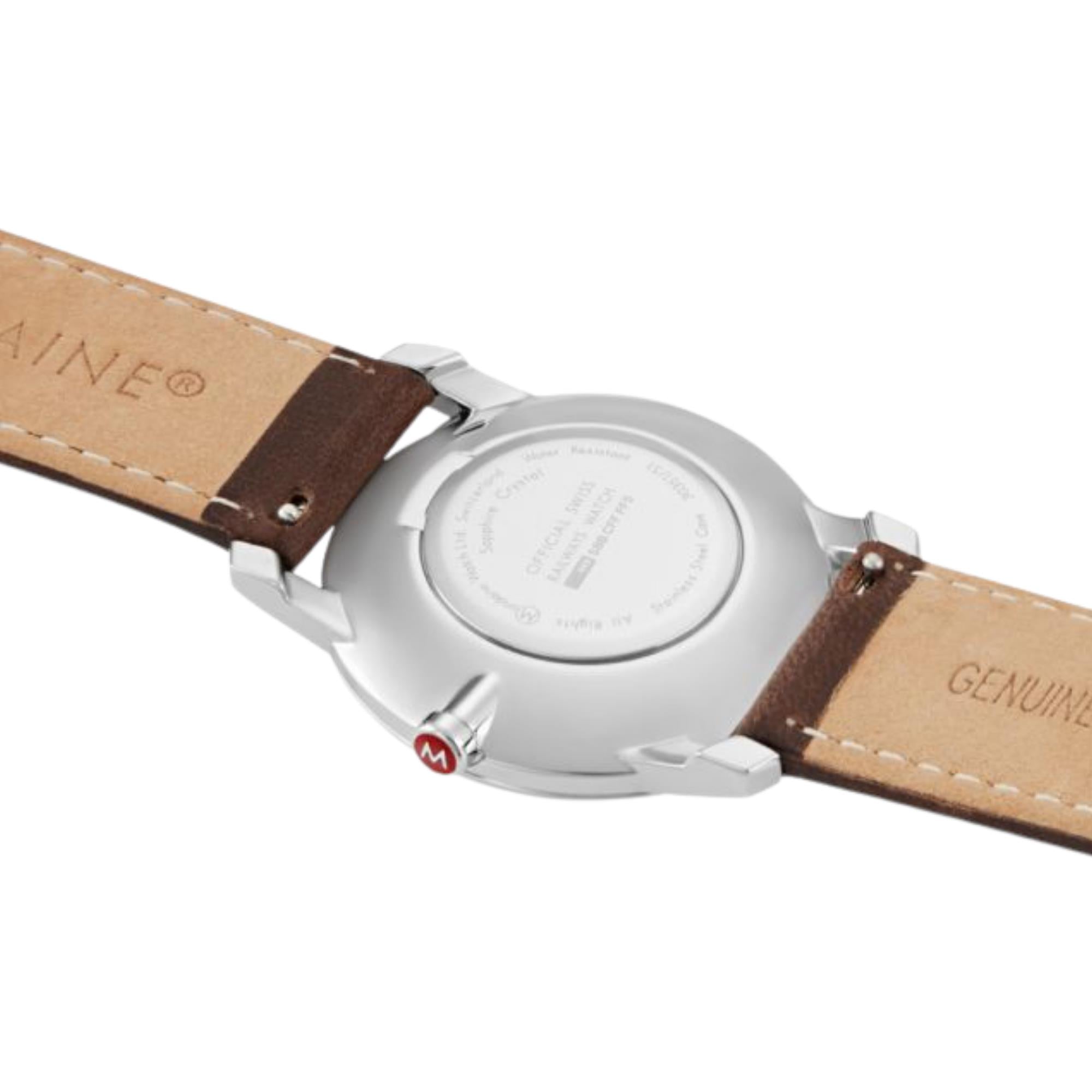 Mondaine Simply Elegant Quartz White Dial Brown Leather Strap Unisex Watch A400.30351.12SBG