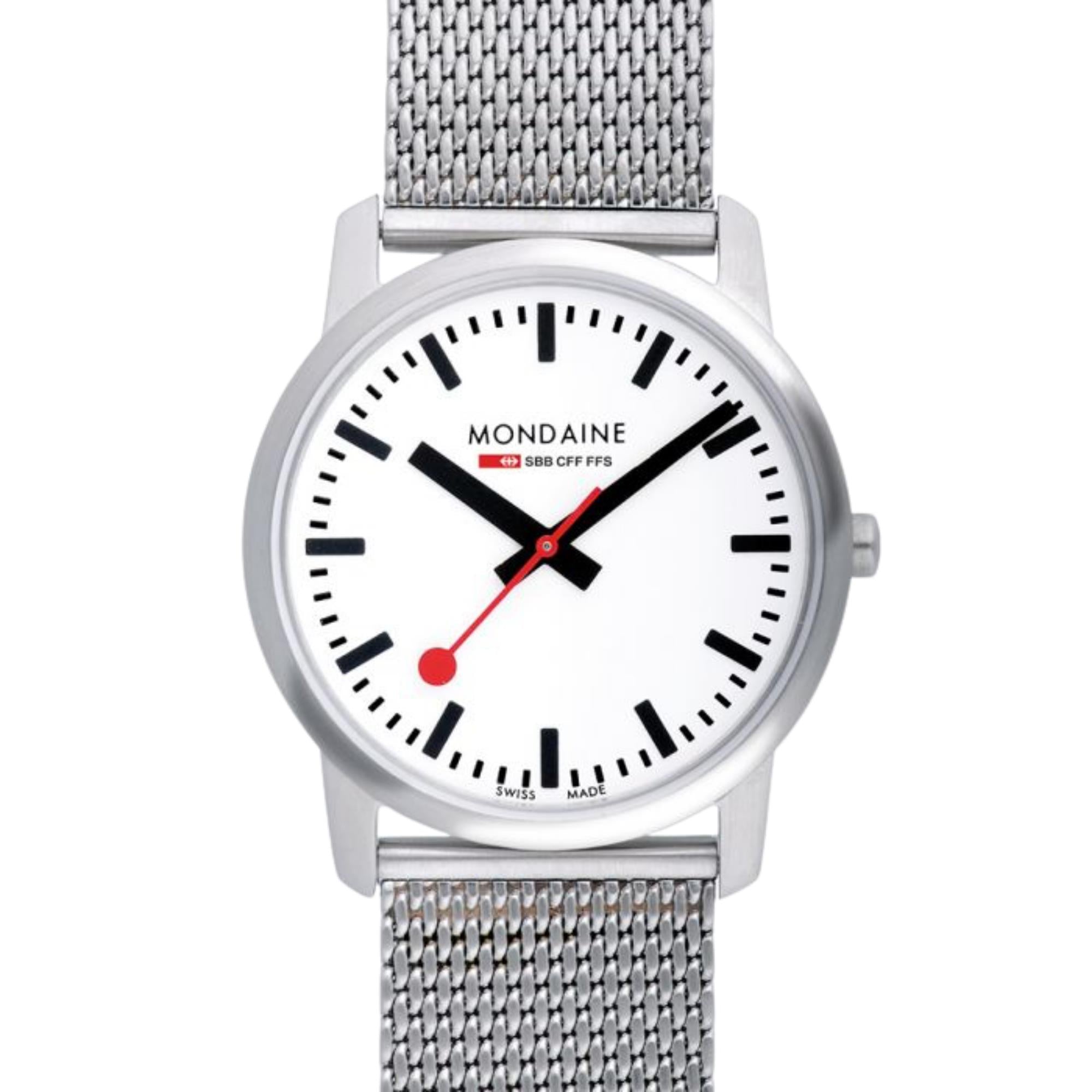 Mondaine Simply Elegant Quartz White Dial Steel Strap Unisex Watch A400.30351.16BZ