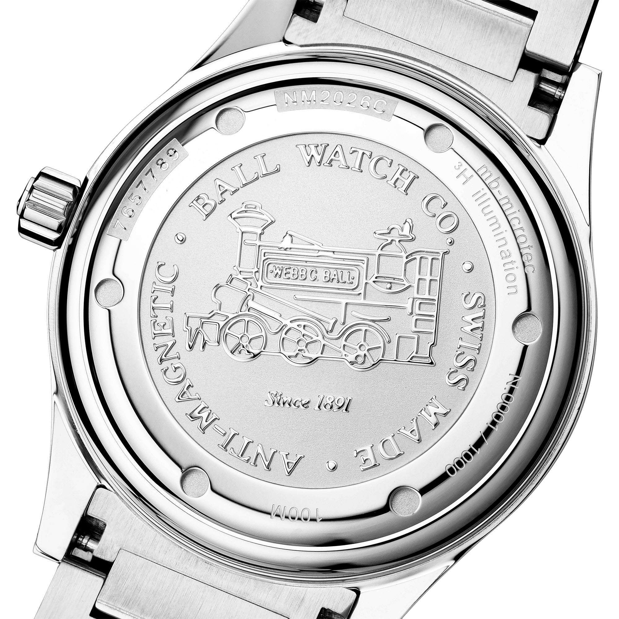 Ball Engineer III Marvelight Chronometer Automatic Black Dial Stainless Steel Bracelet Men's Watch NM9026C-S28C-BK