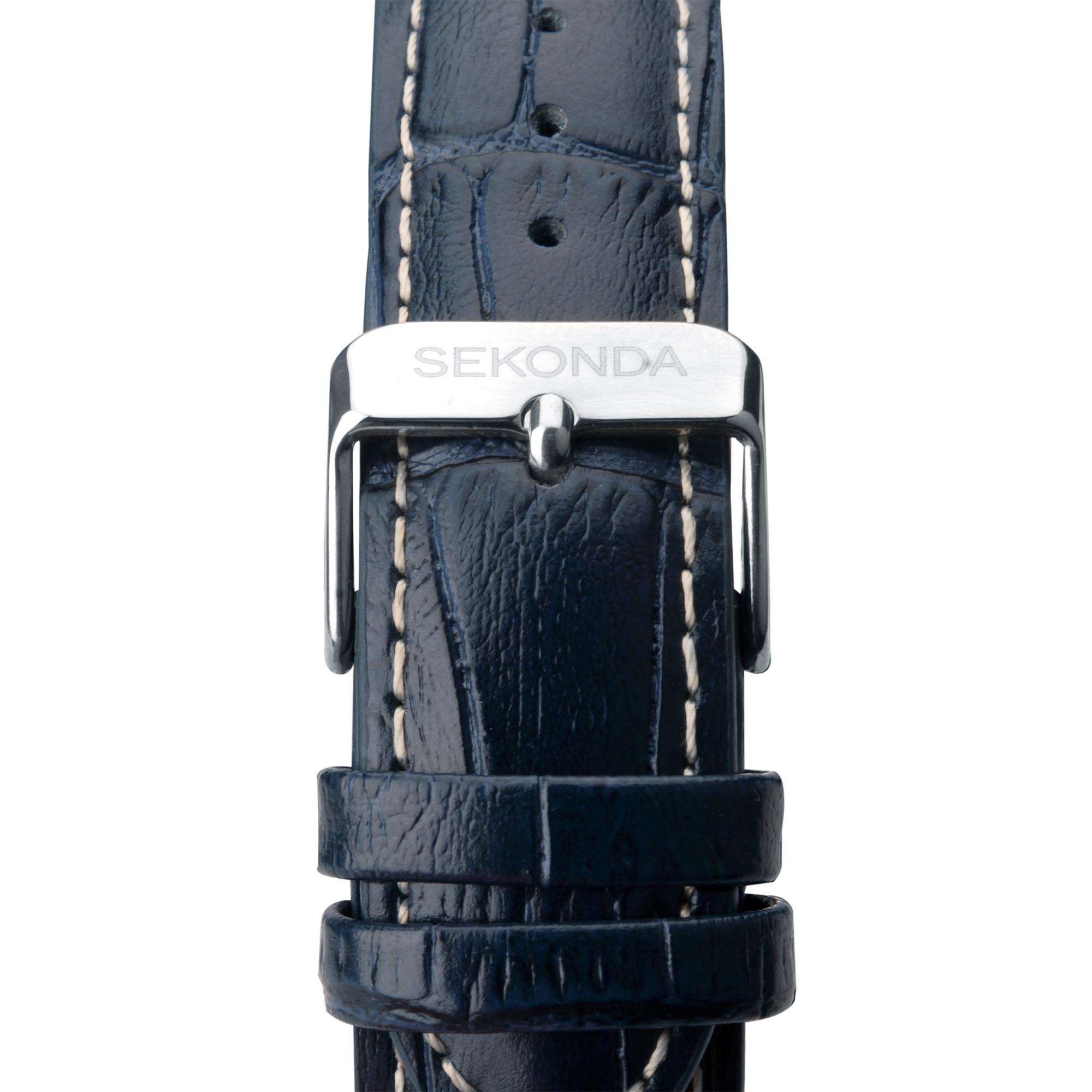 Sekonda Aviation Quartz Blue Dial Blue Leather Strap Men's Watch 1627