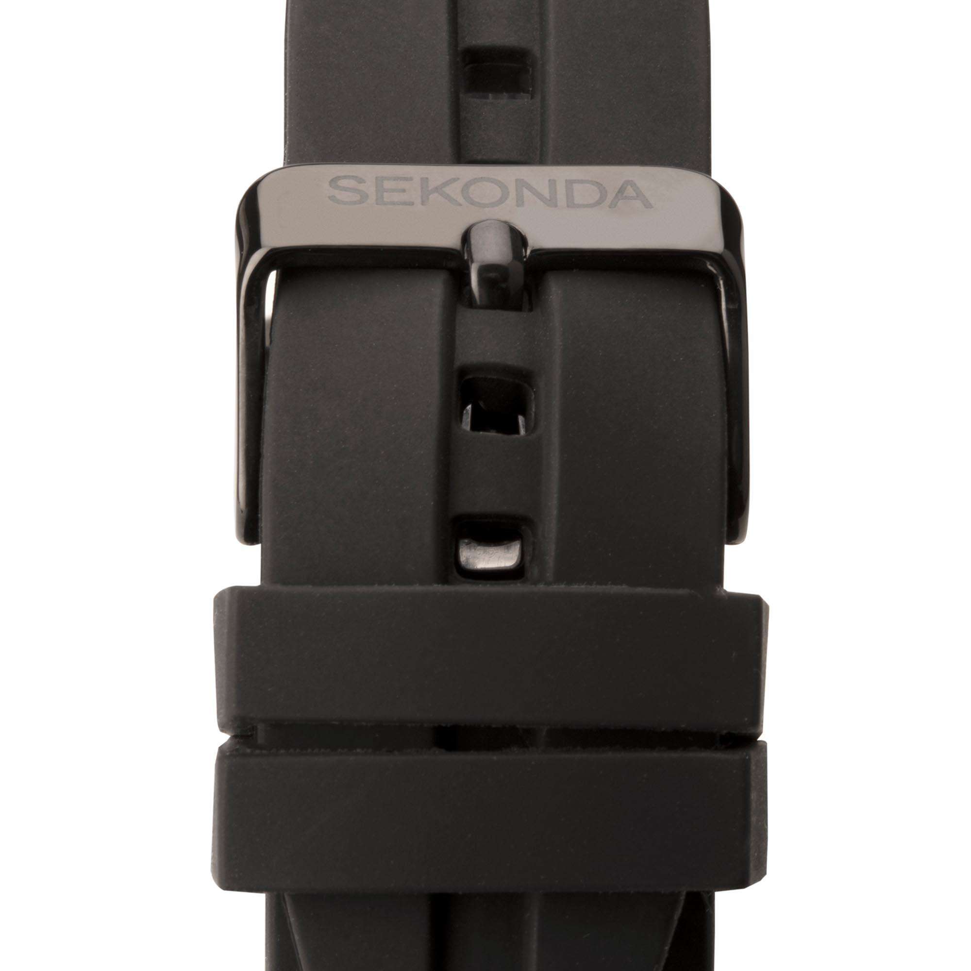 Sekonda Sports Quartz Dive Style Black Dial Black Rubber Strap Men's Watch 1981