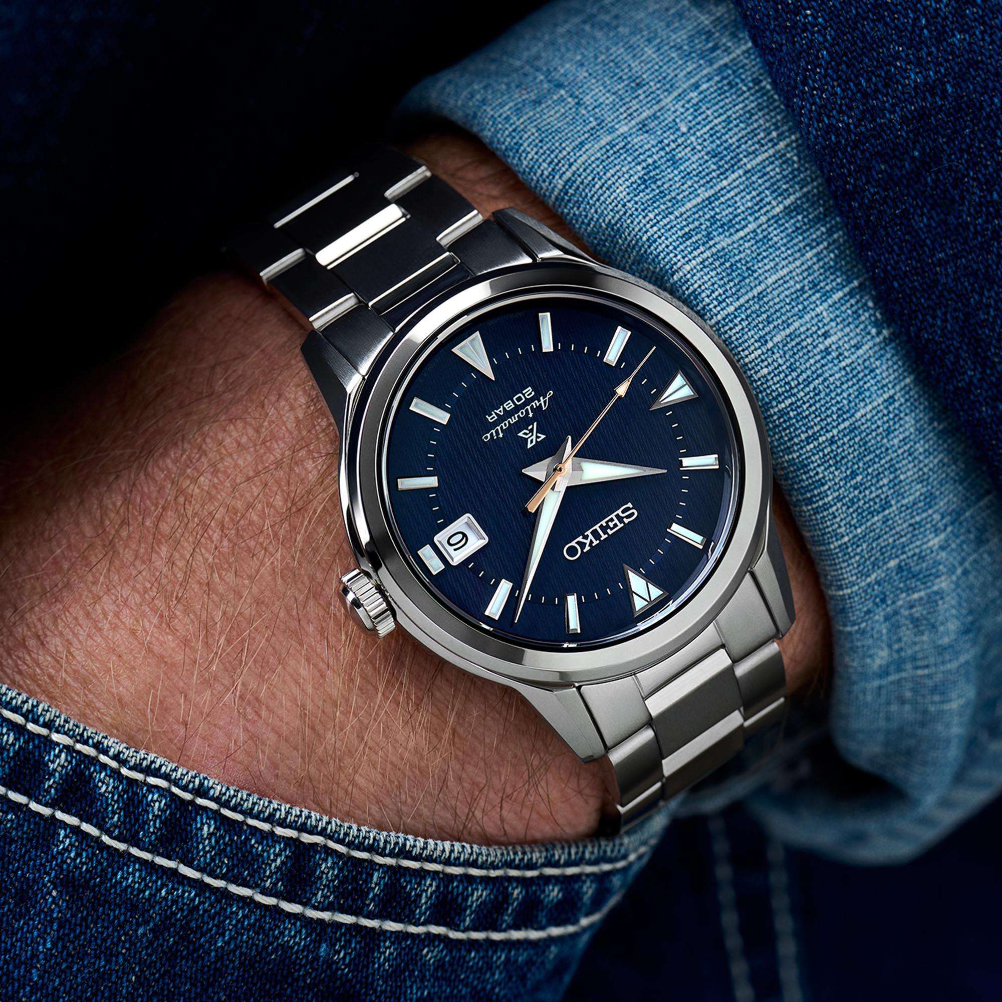 Seiko Prospex Deep Lake Alpinist Automatic Blue Dial Stainless Steel Bracelet Men's Watch SPB249J1