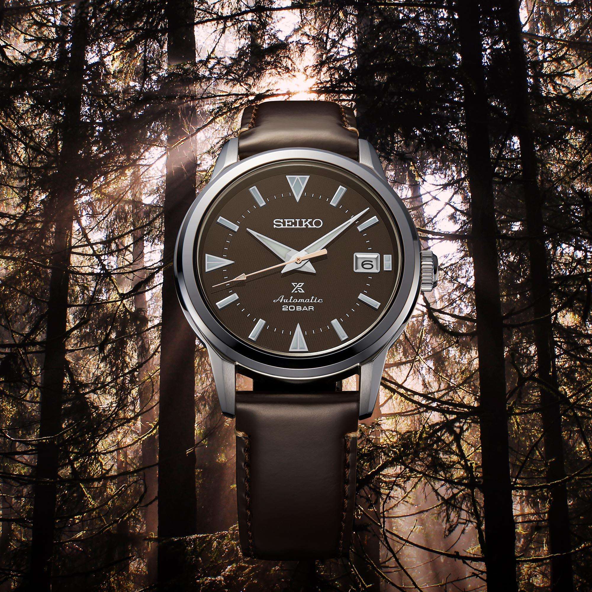 Seiko Prospex Forest Brown Alpinist Automatic Brown Dial Brown Leather Strap Men's Watch SPB251J1
