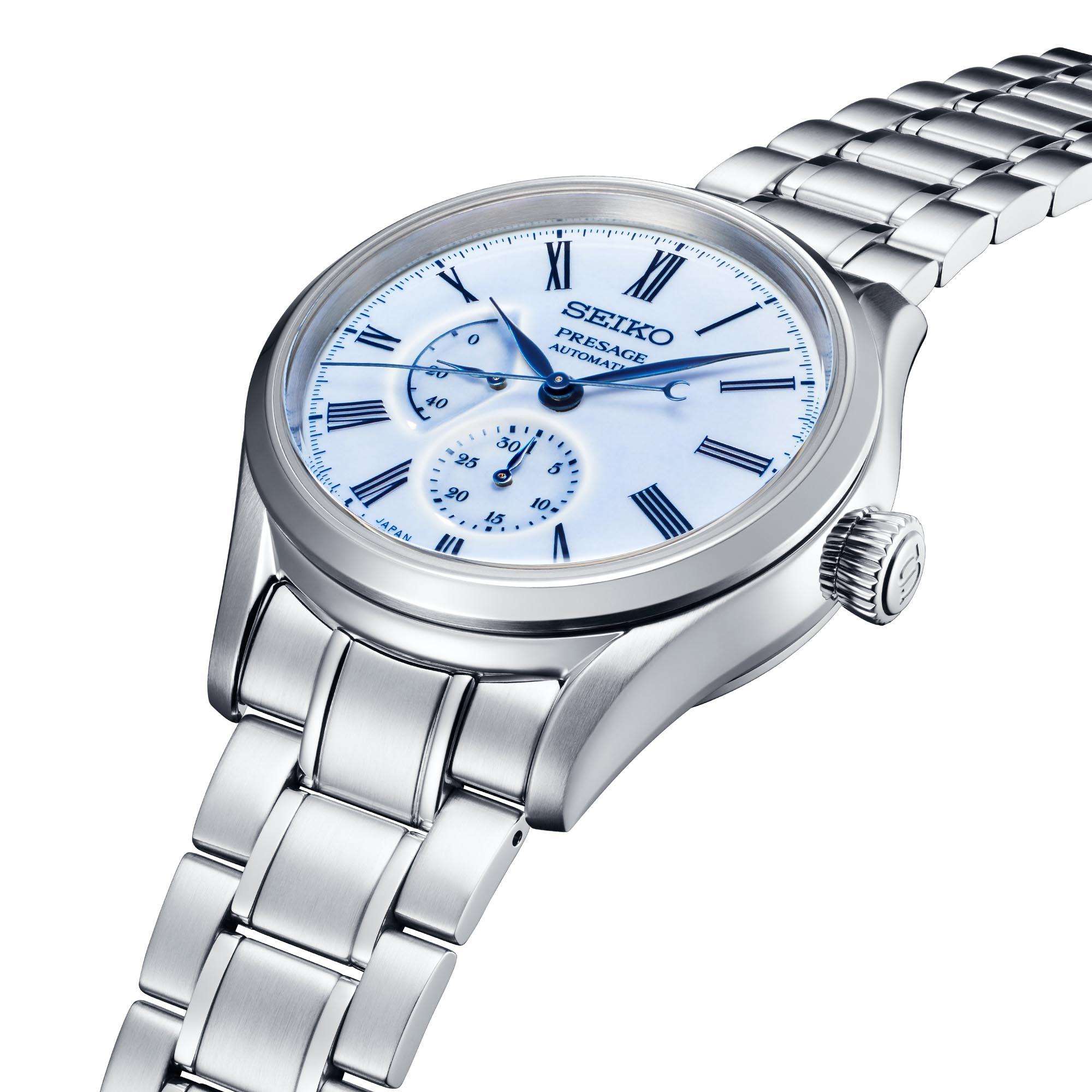 Seiko Presage Arita Porcelain Limited Edition Automatic Blue Dial Steel Bracelet Men's Watch SPB267J1