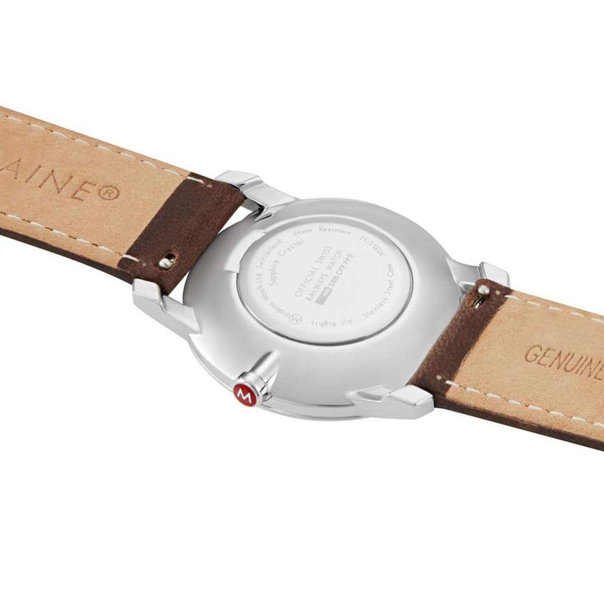 Mondaine Simply Elegant Quartz White Dial Red Leather Strap Unisex Watch A400.30351.11SBP