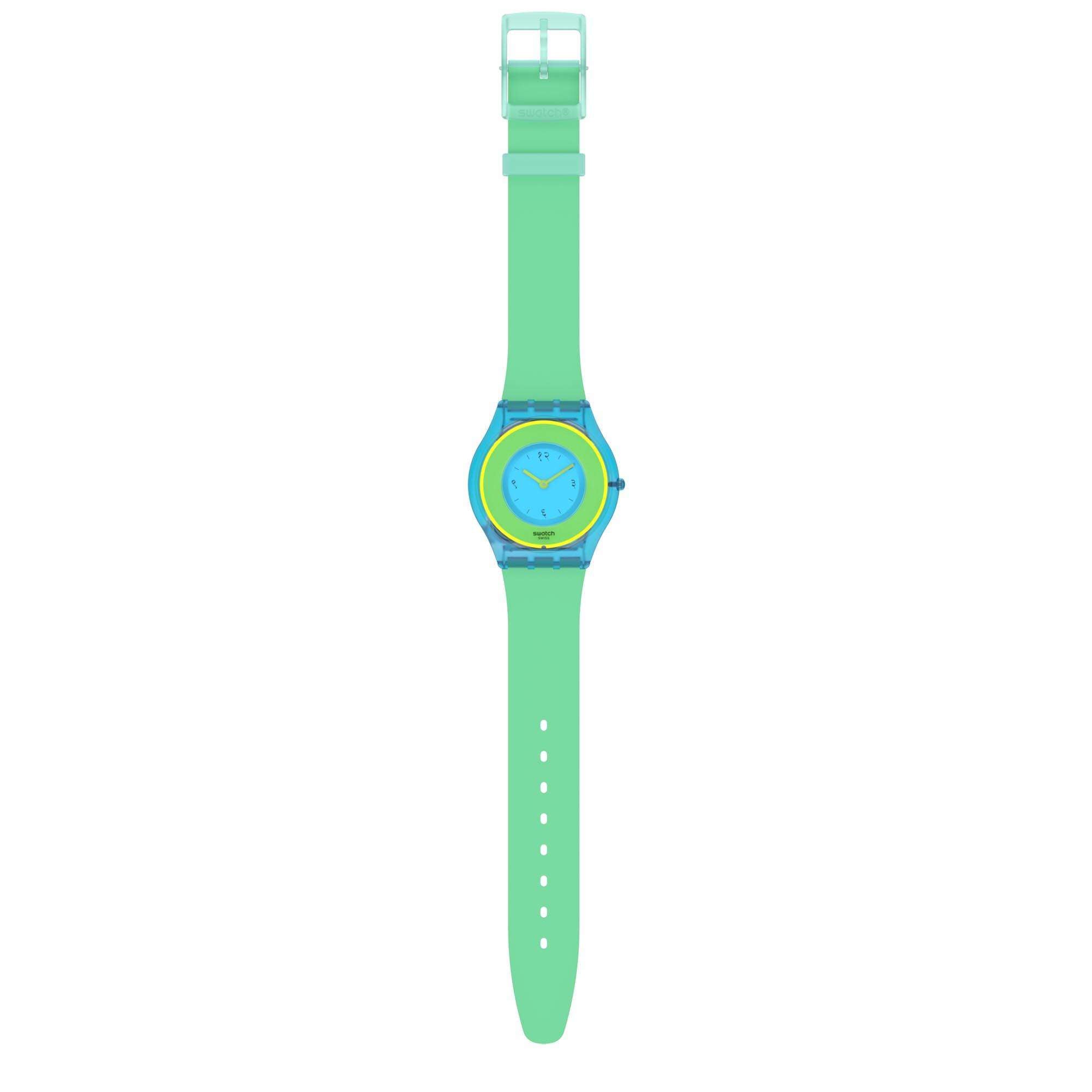 Swatch Supriya Lele Hara Green 01 Quartz Multi Tonal Dial Green Silicone Strap Unisex Watch SS08Z100