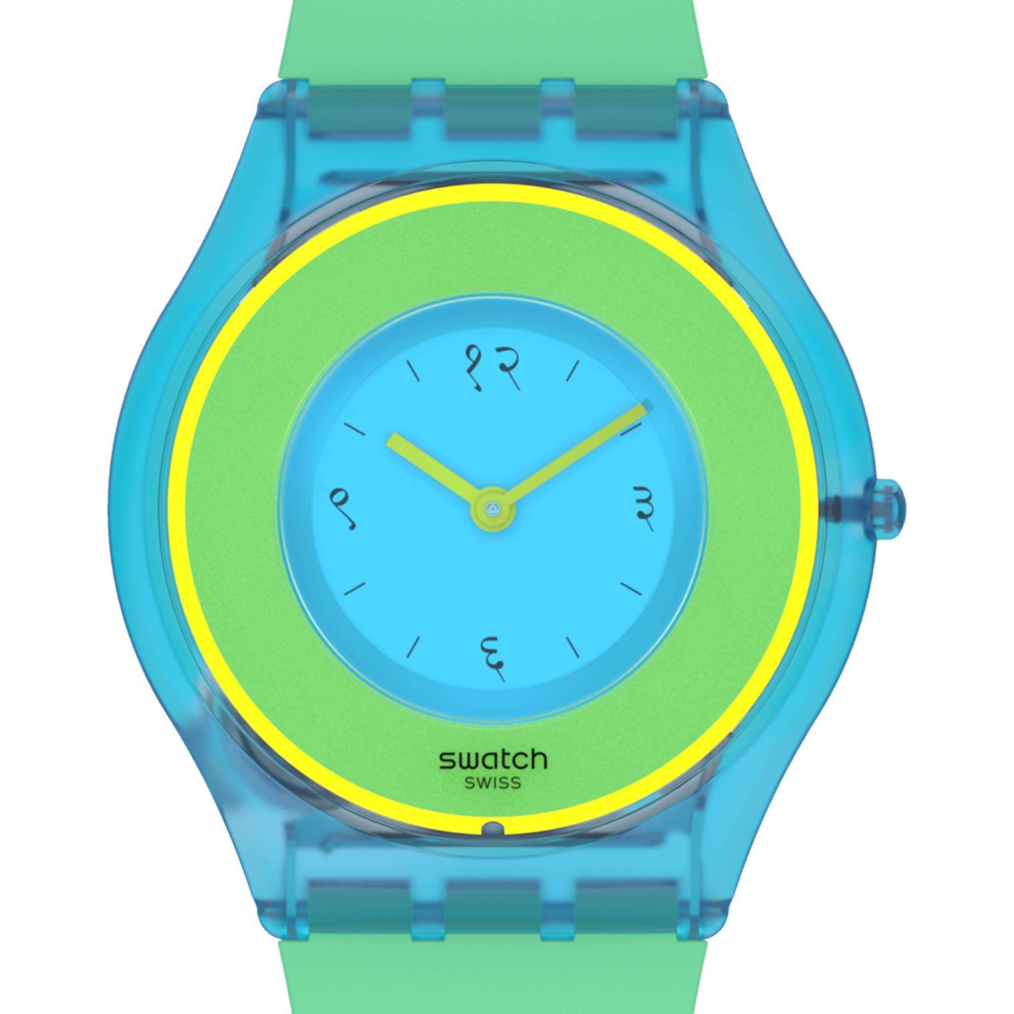 Swatch Supriya Lele Hara Green 01 Quartz Multi Tonal Dial Green Silicone Strap Unisex Watch SS08Z100