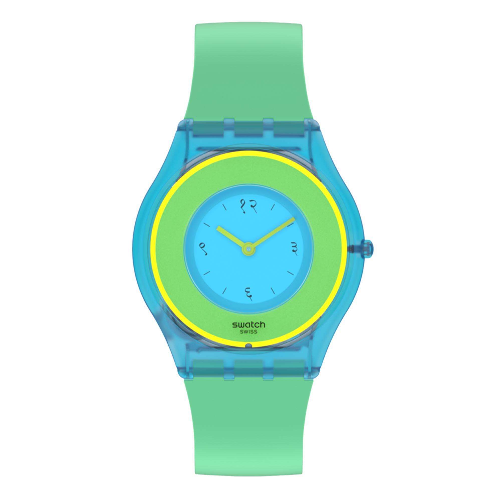 Swatch Supriya Lele Hara Green 01 Quartz Multi Tonal Dial Green Silicone Strap Unisex Watch SS08Z100